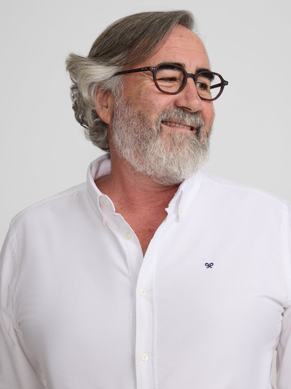 White regular fit oxford sport shirt