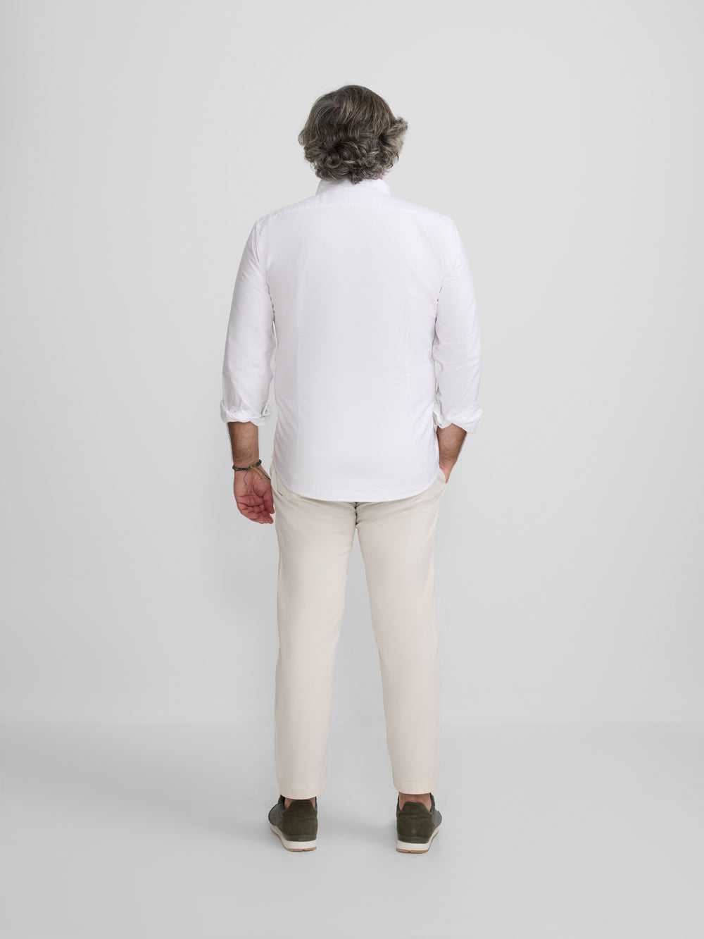 White regular fit oxford sport shirt