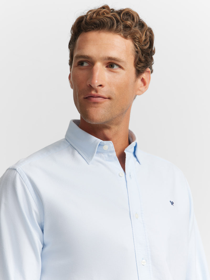Chemise sport oxford cutaway bleu ciel