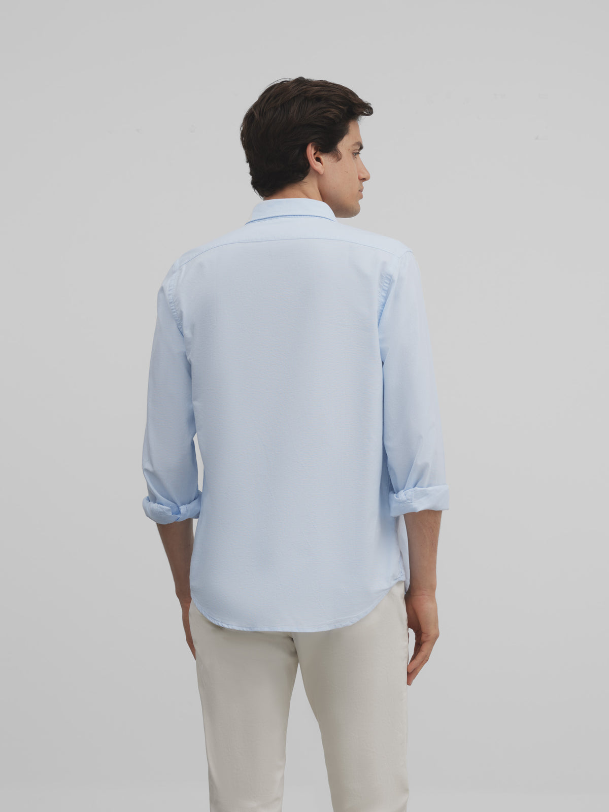 Camisa sport oxford regular fit celeste
