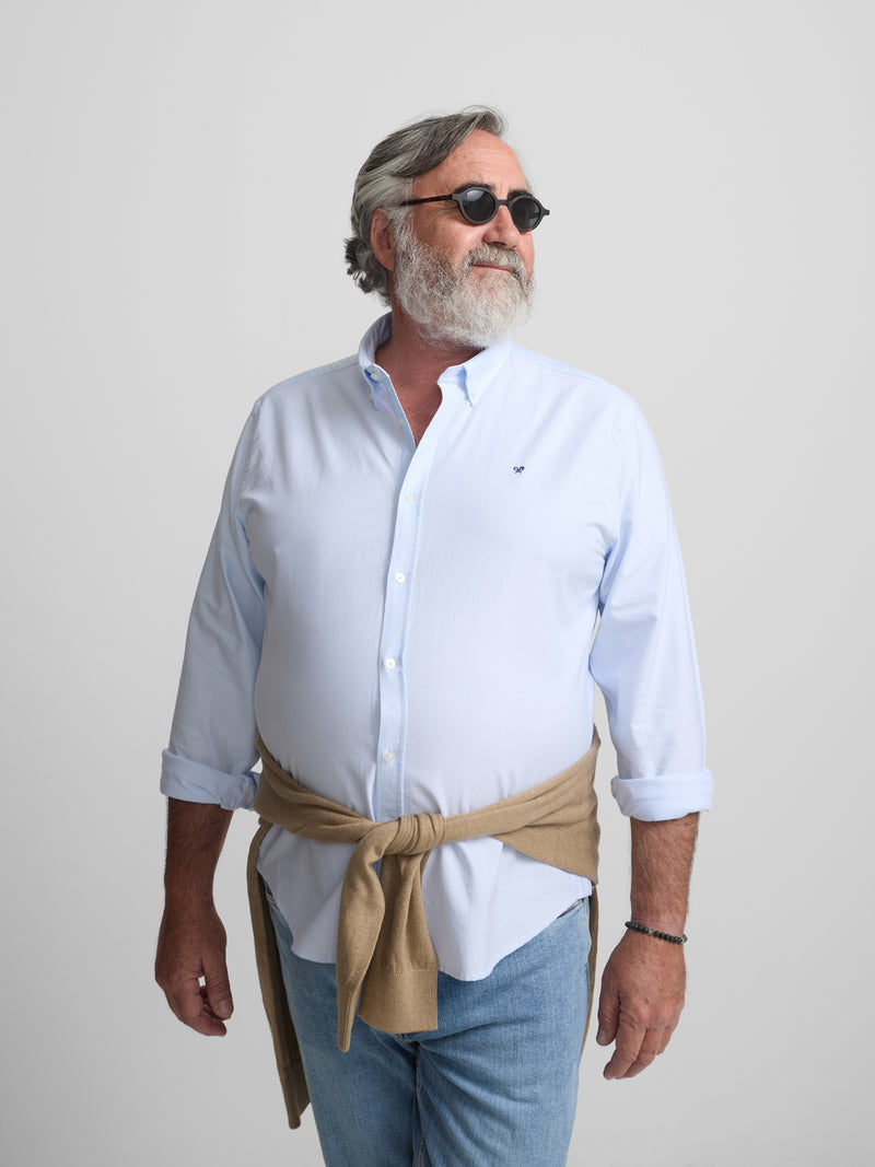 Camisa sport oxford regular fit azul celeste