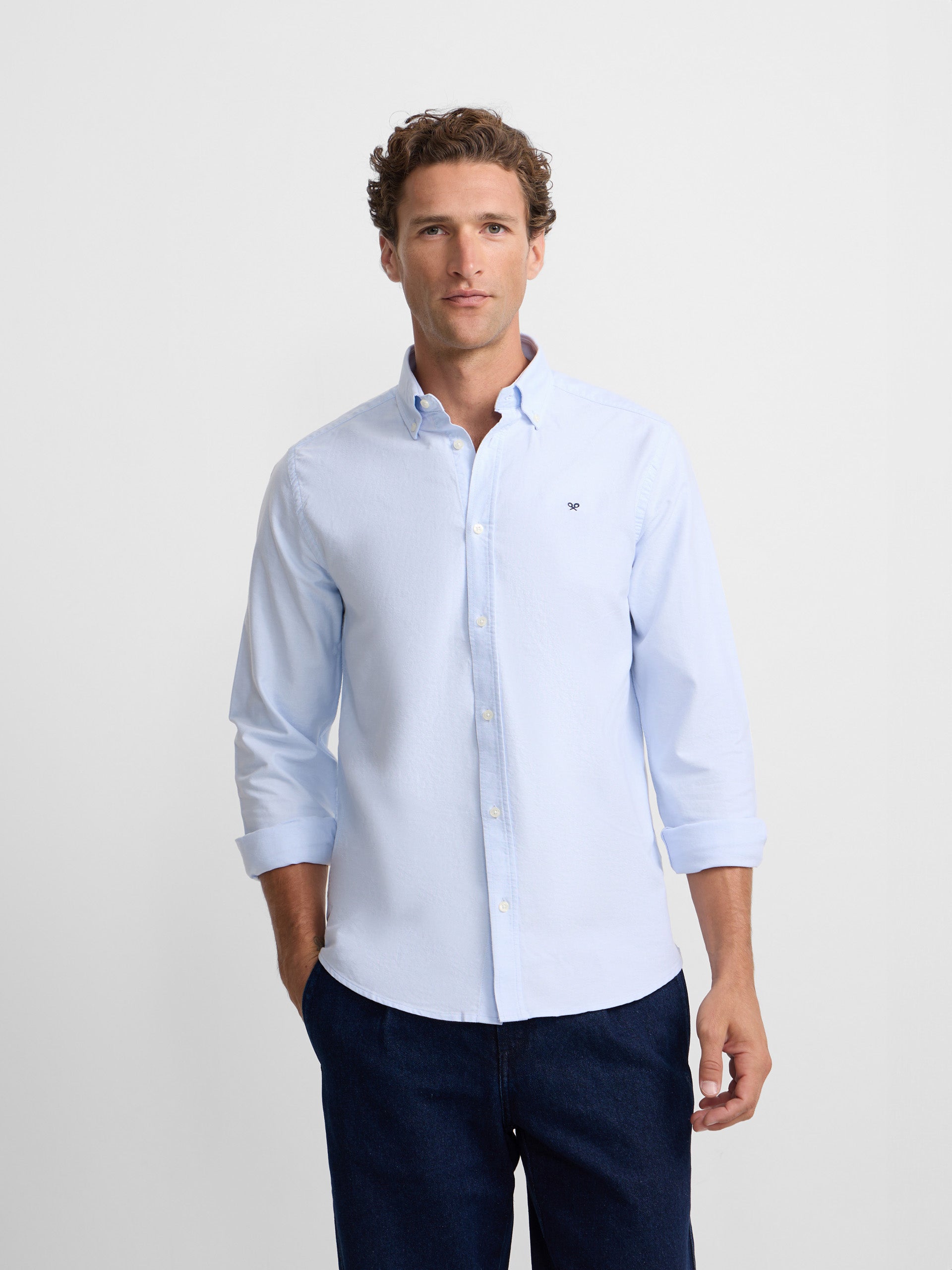 Chemise sport oxford coupe régulière bleu ciel