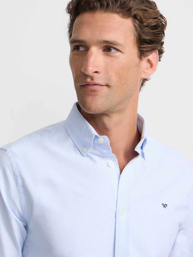 Camisa sport oxford regular fit azul celeste