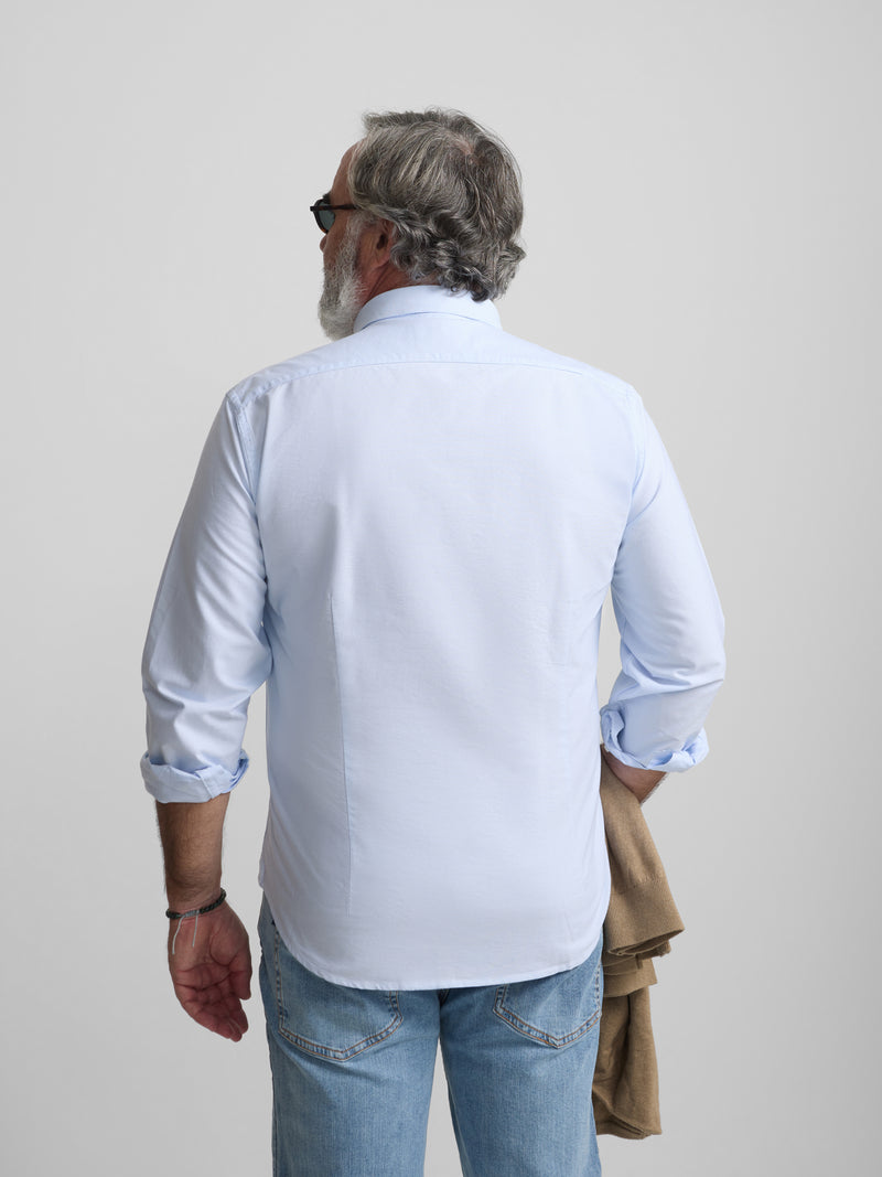Camisa sport oxford regular fit azul celeste