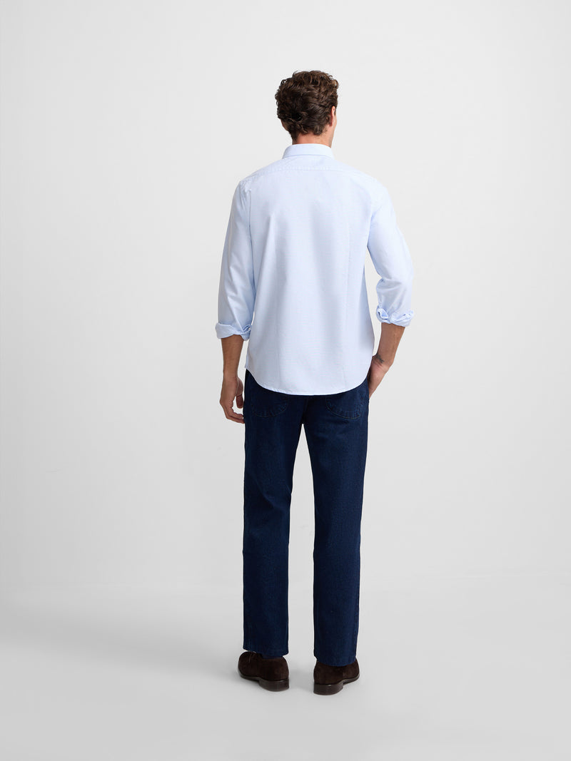 Camisa sport oxford regular fit azul celeste
