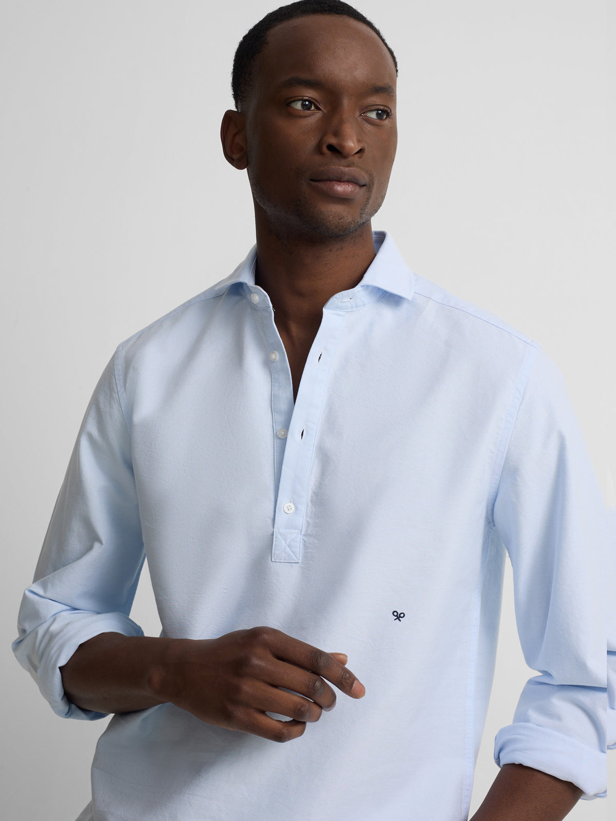 Polo desportivo oxford azul-claro