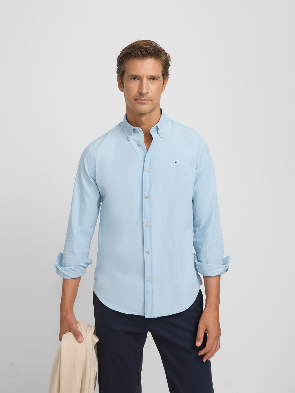 Camisa sport denim azul claro