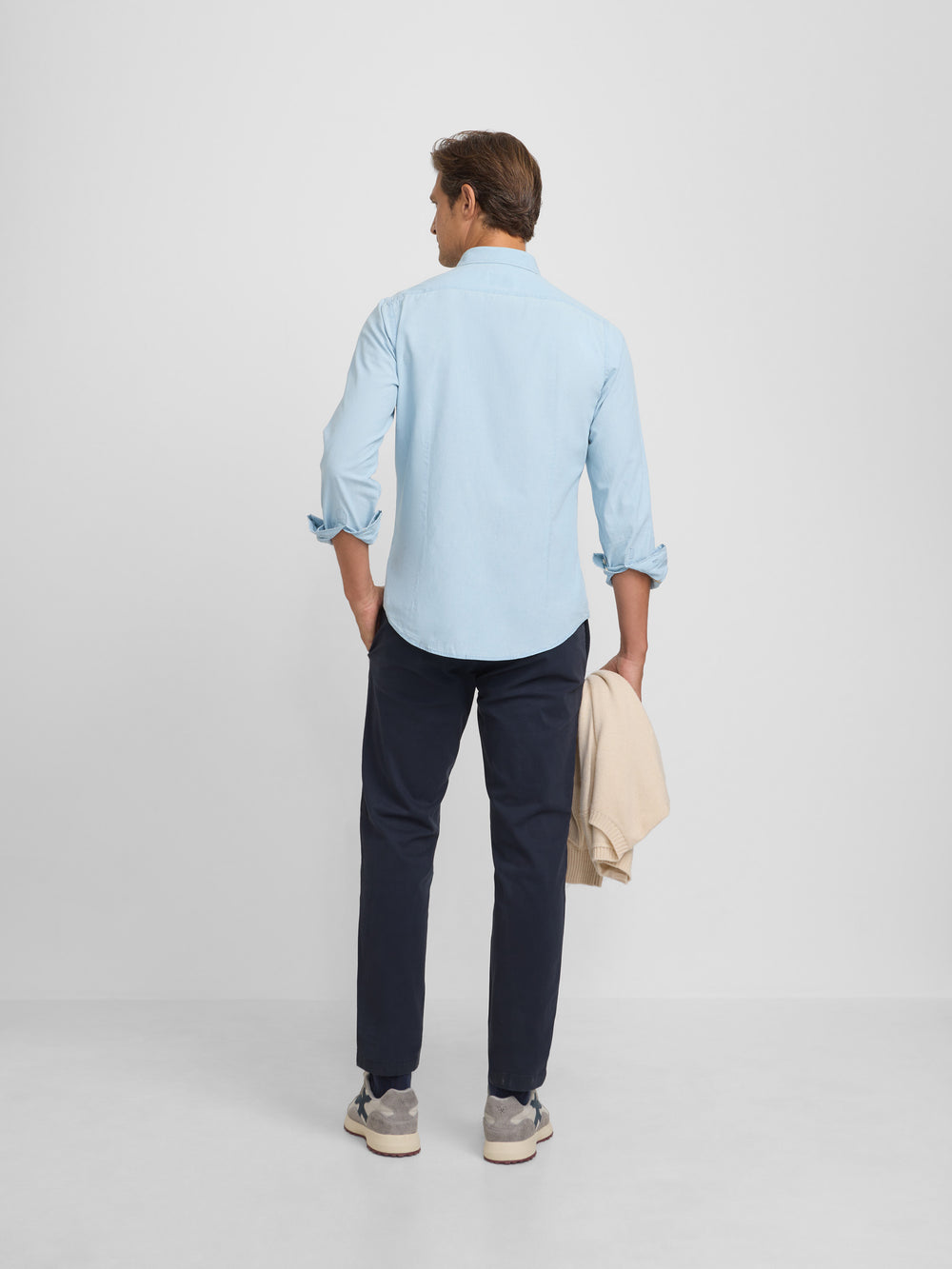 Camisa sport denim azul claro