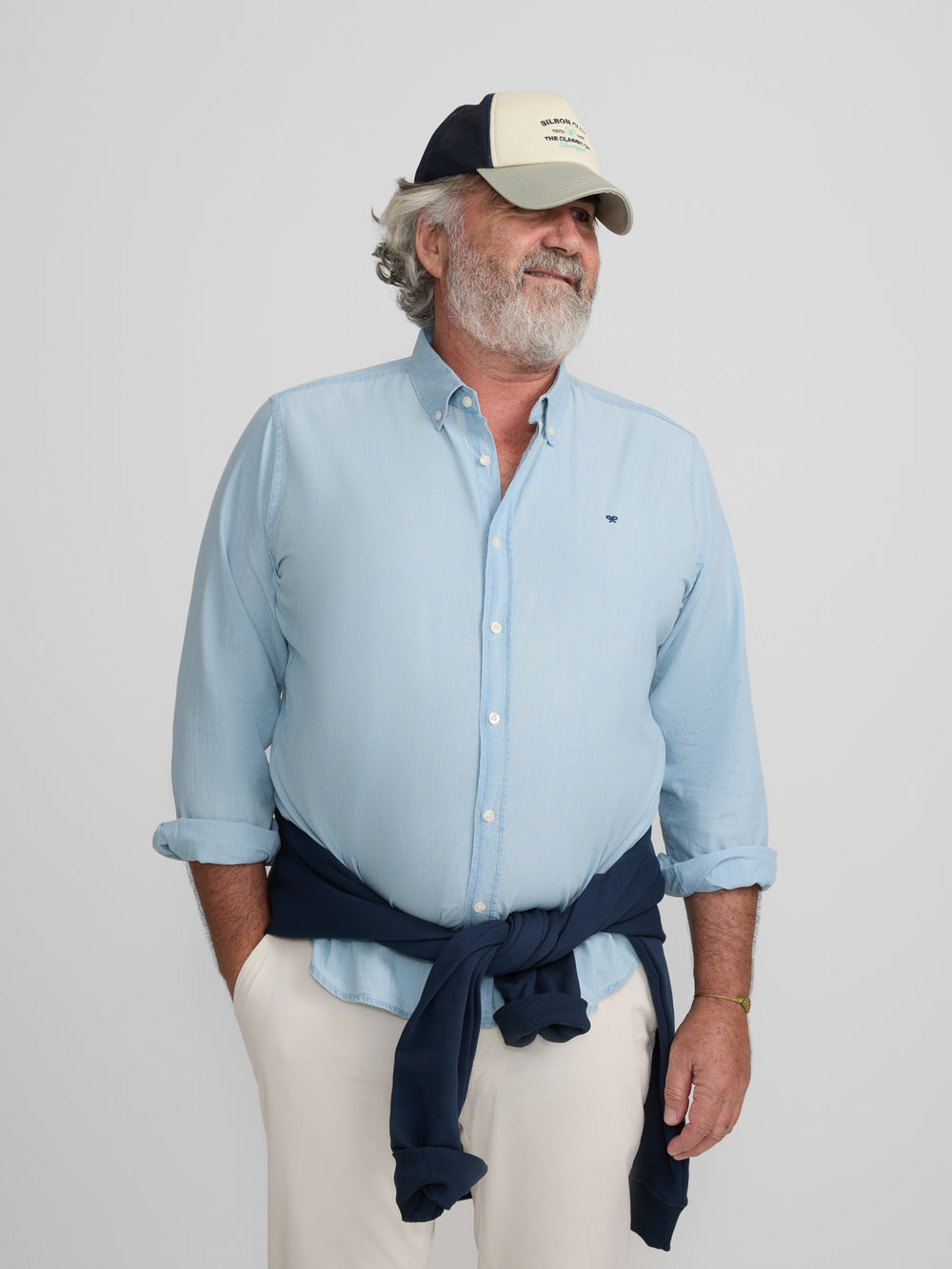 Camisa sport denim azul claro