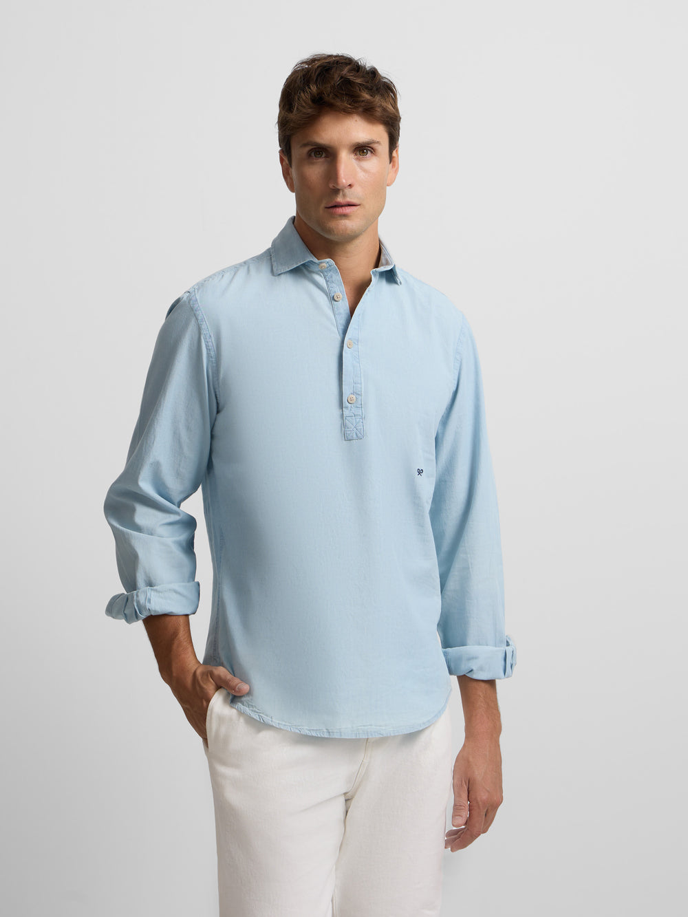 Polera sport denim azul claro
