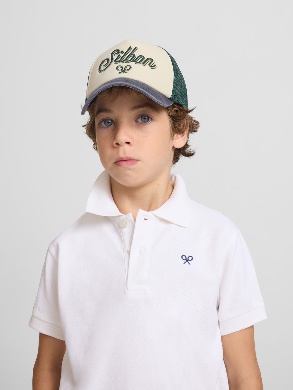 Polo mini raquette blanc classique pour enfants