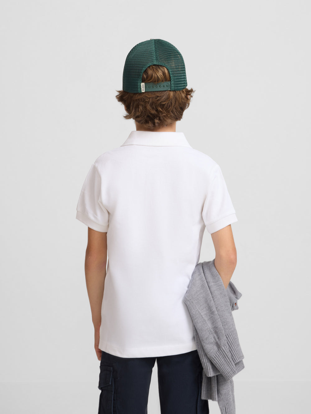 Polo mini raquette blanc classique pour enfants