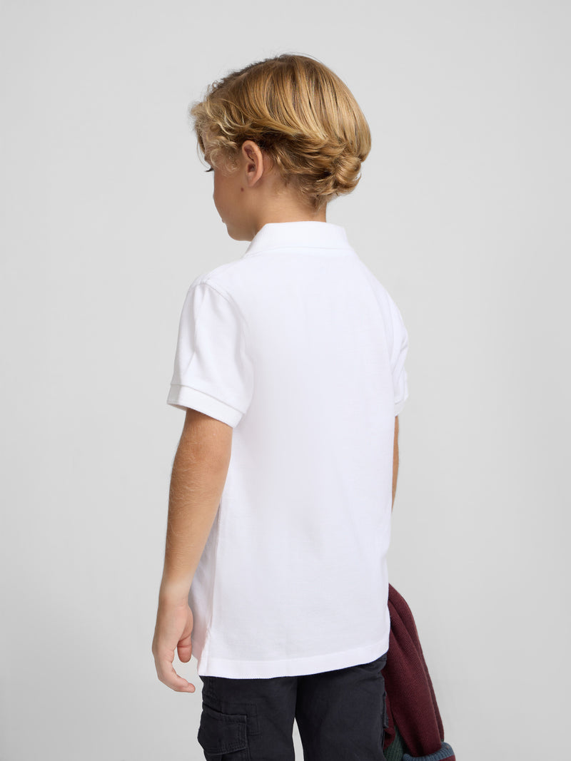 Polo enfant classique miniraquette blanc