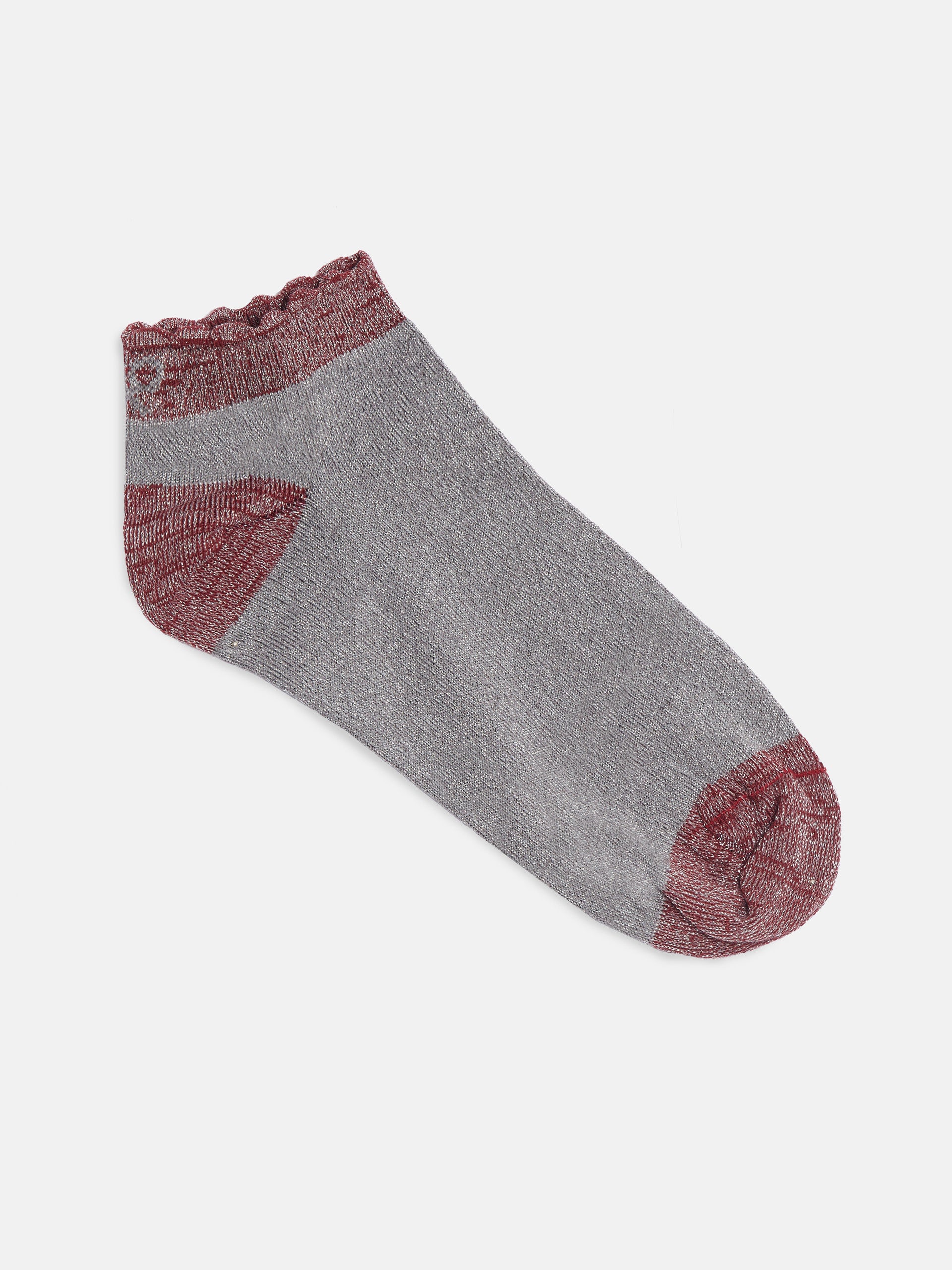 Silver lurex ankle sock