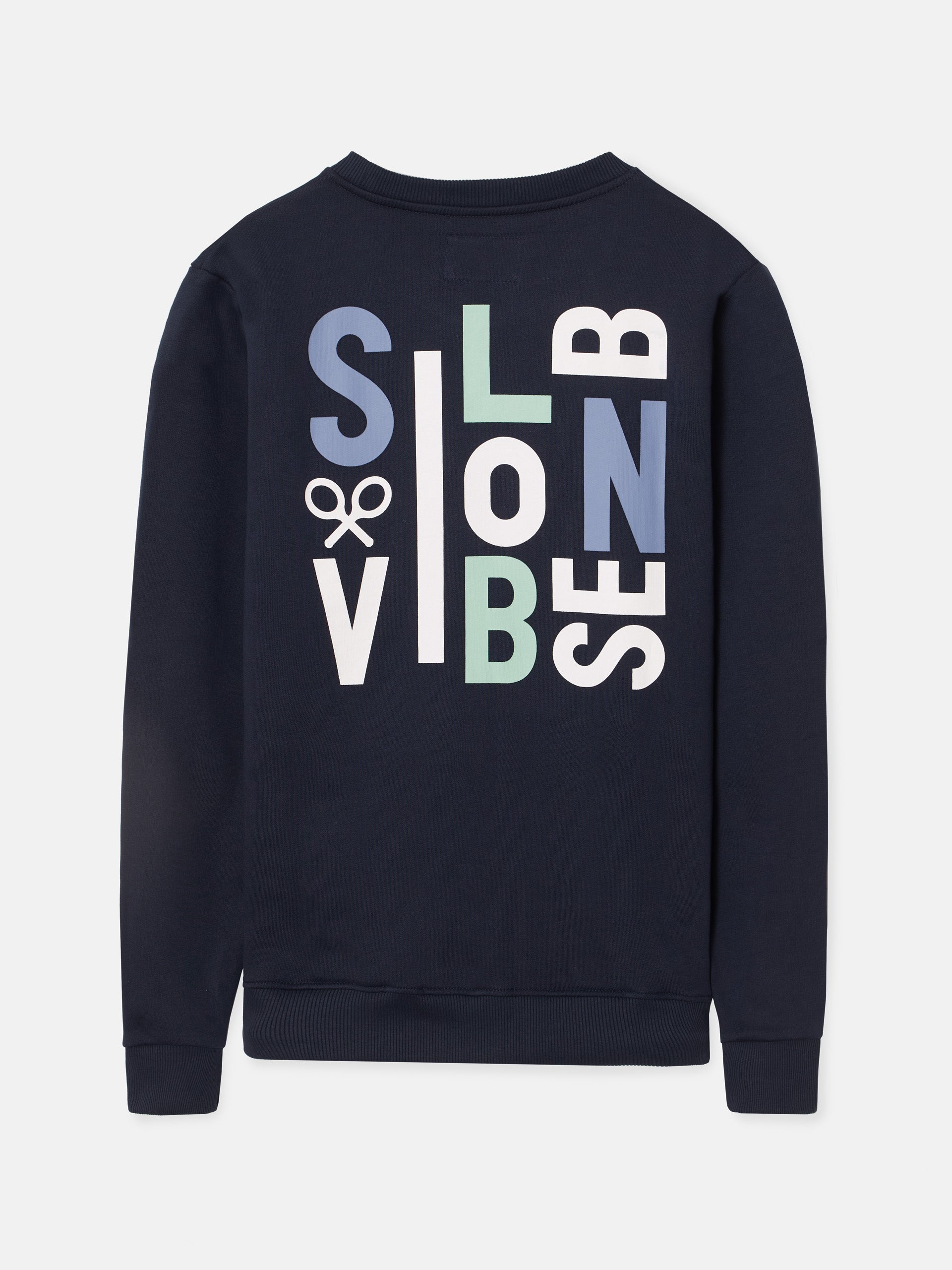 Silbon vibes navy blue letter sweatshirt