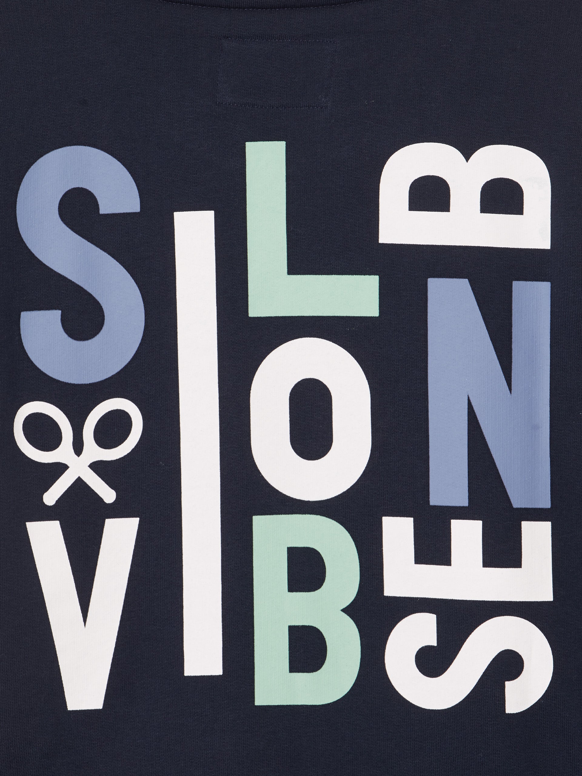 Silbon vibes navy blue letter sweatshirt