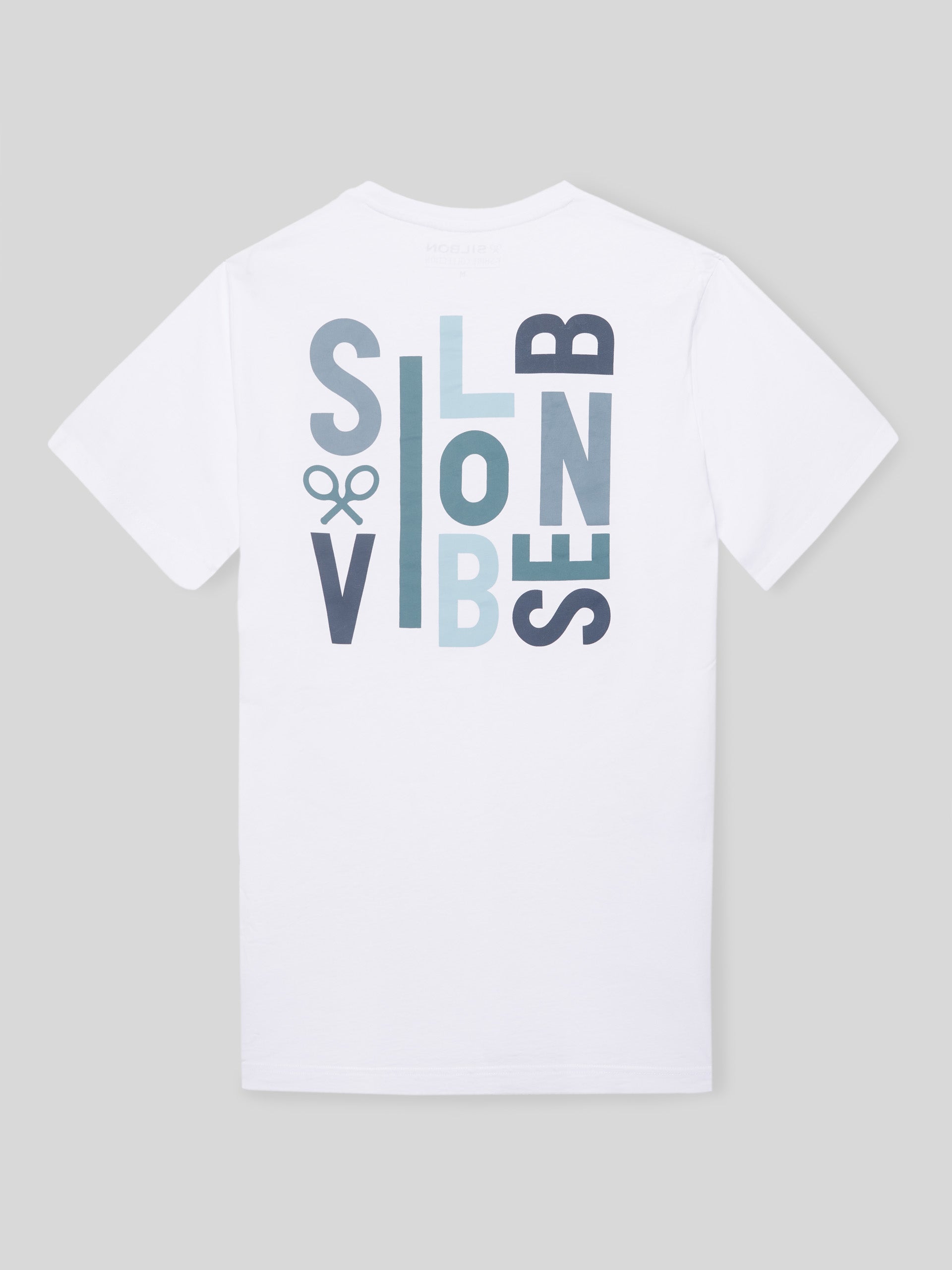 Camiseta letras silbon vibes blanca