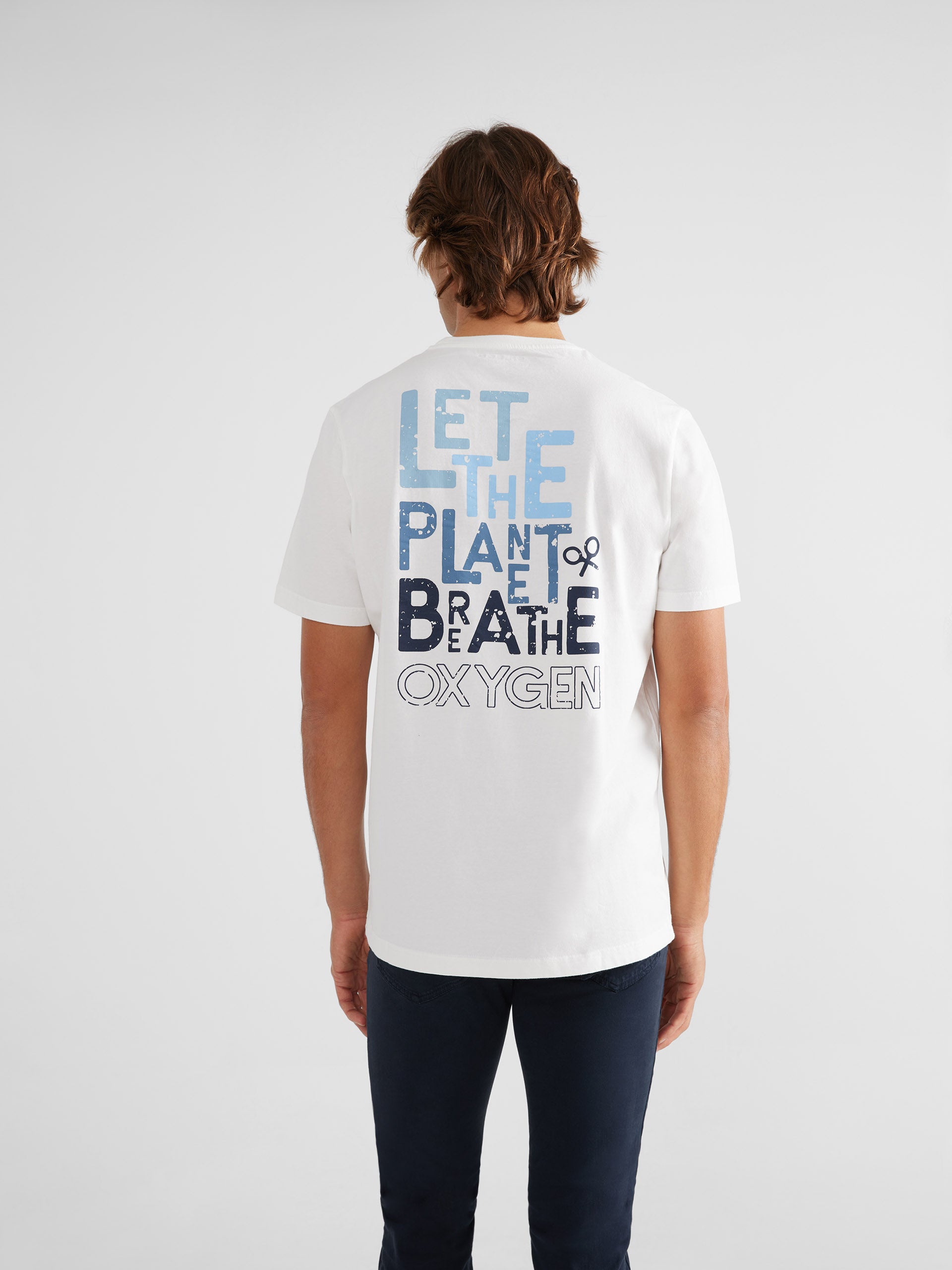 Camiseta oxygen let the planet breathe crema