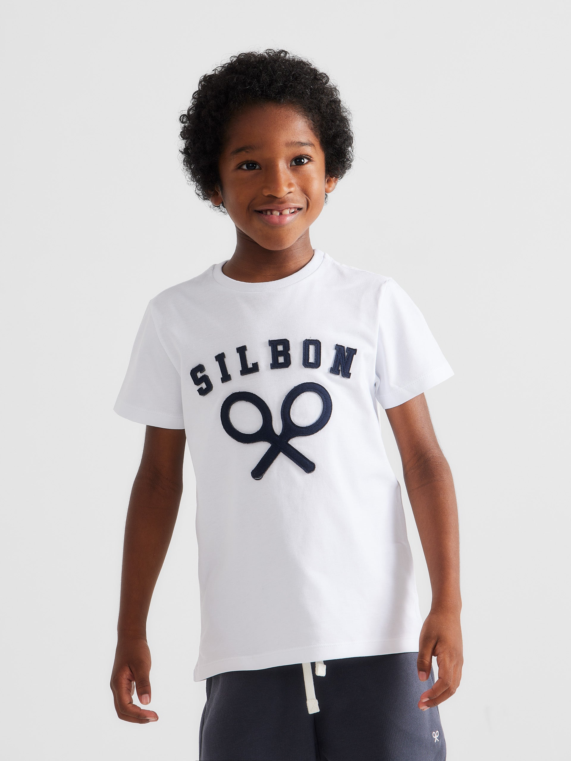 Camiseta kids classic logo blanca