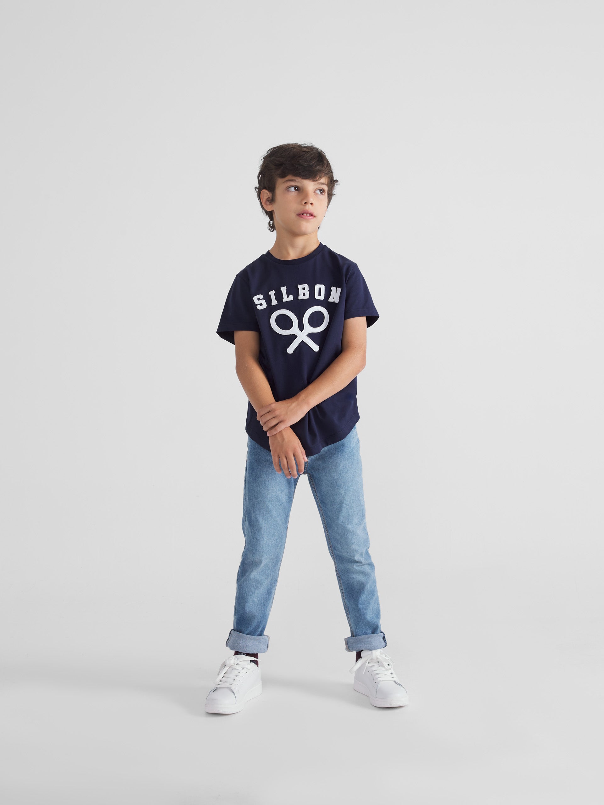 Camiseta kids classic logo azul marino