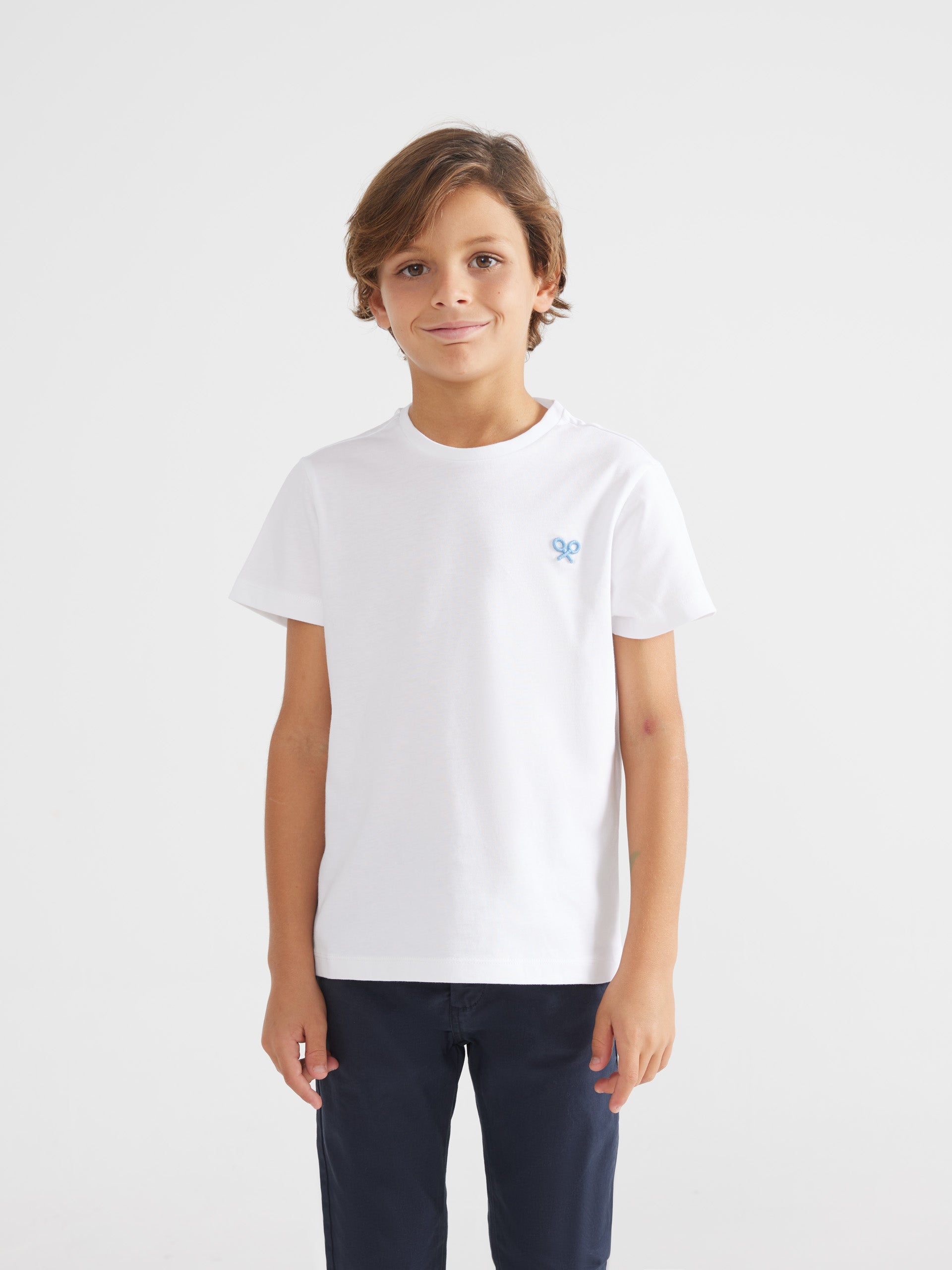 T-shirt blanc ambiance hivernale enfant