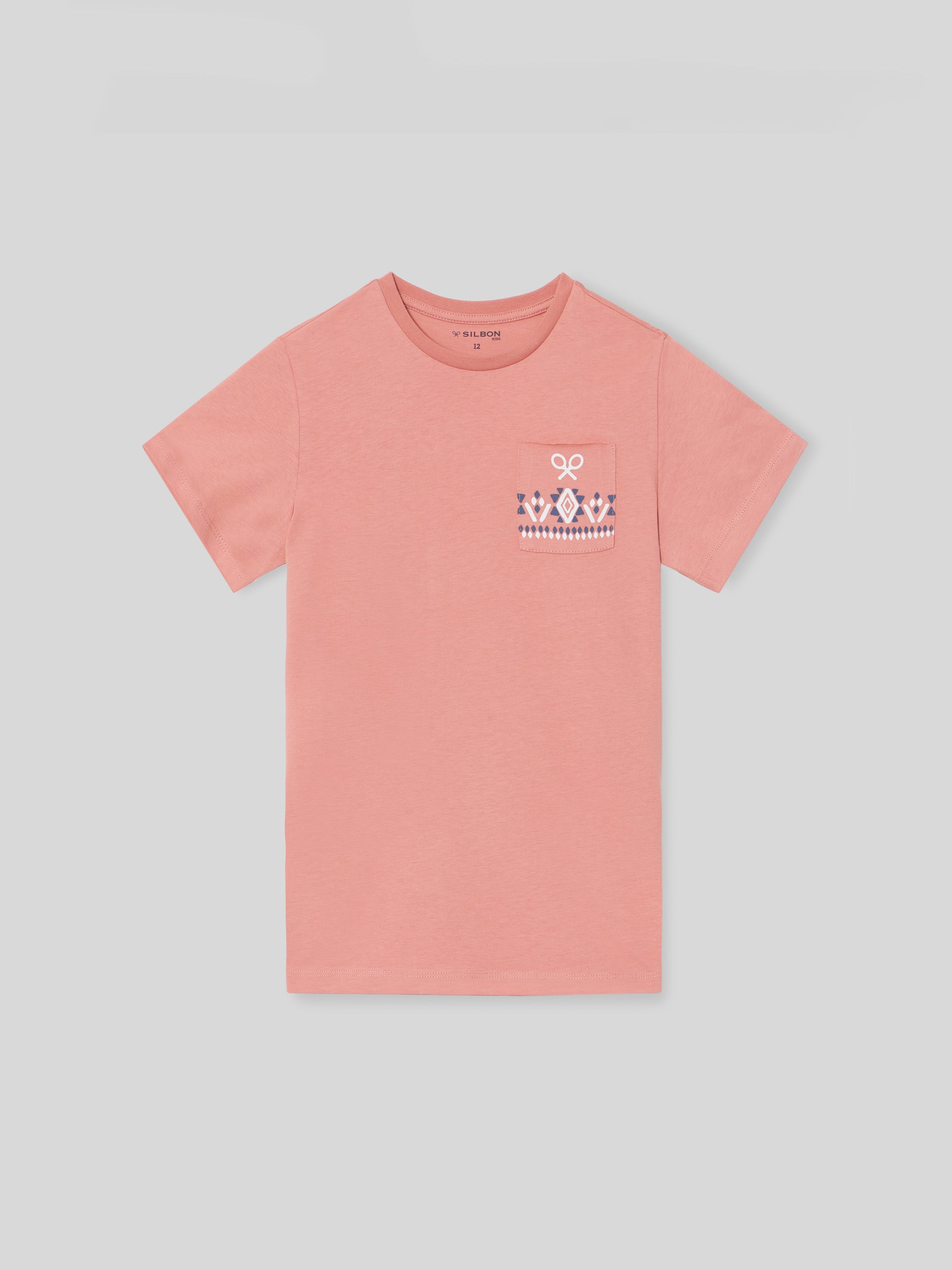 Camiseta kids bolsillo etnico coral