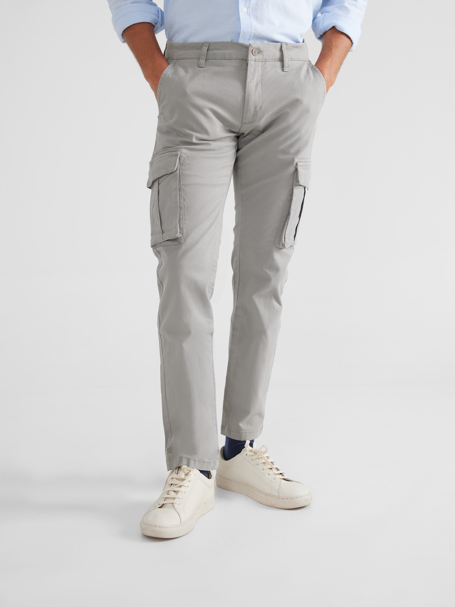 Pantalon sport cargo gris moyen
