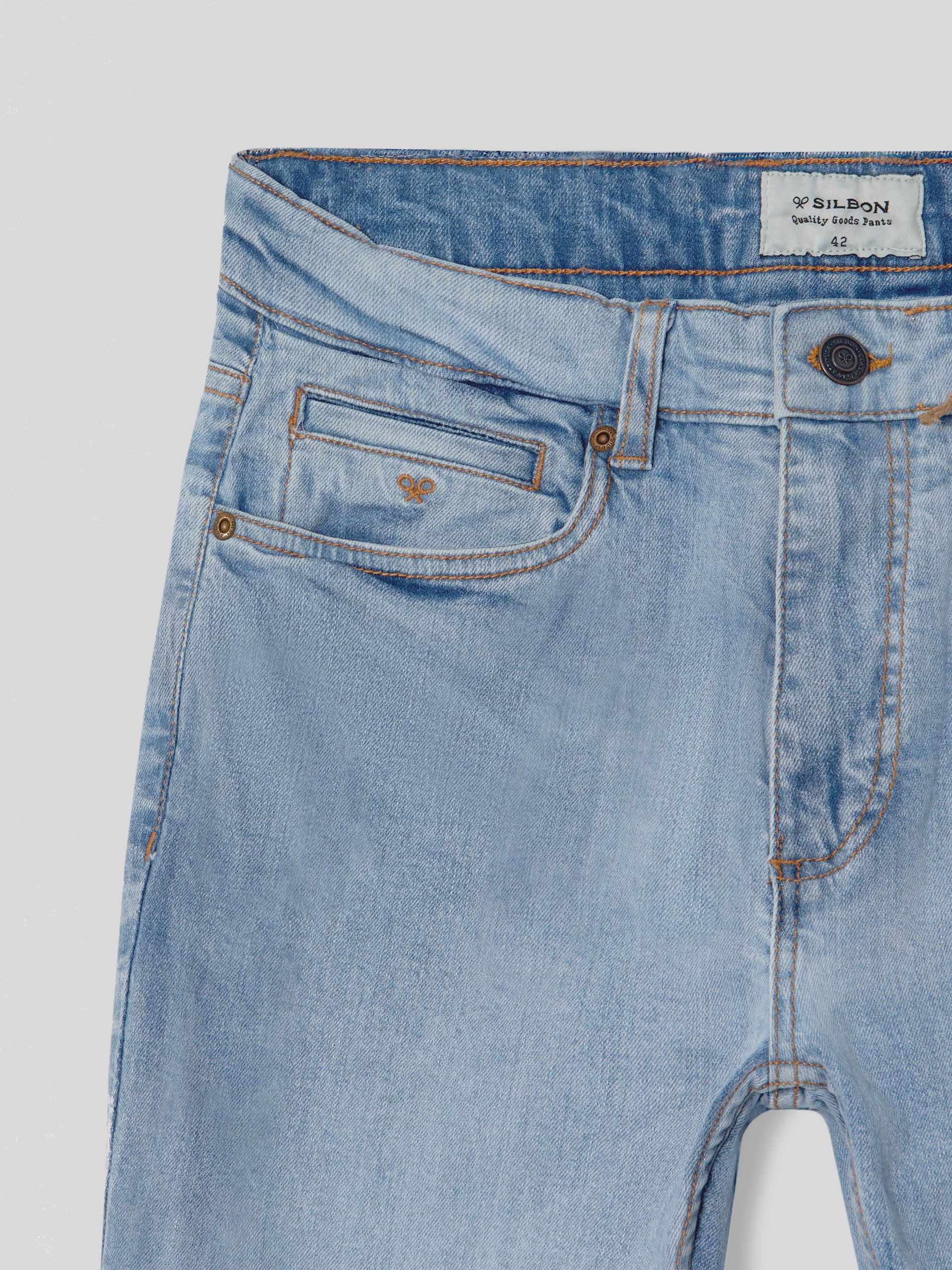Pantalon sport en jean bleu moyen