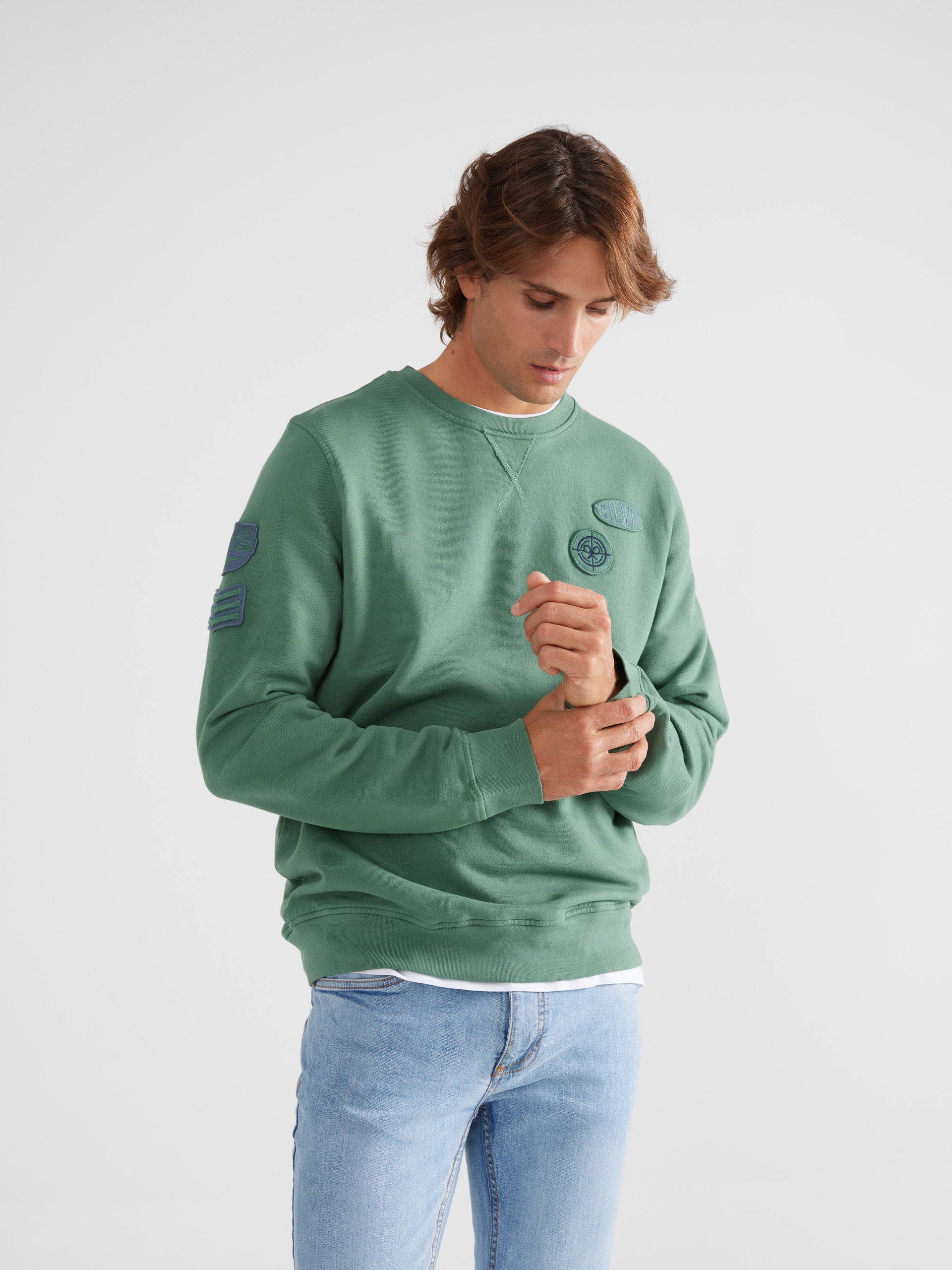 Green patch sweatshirt