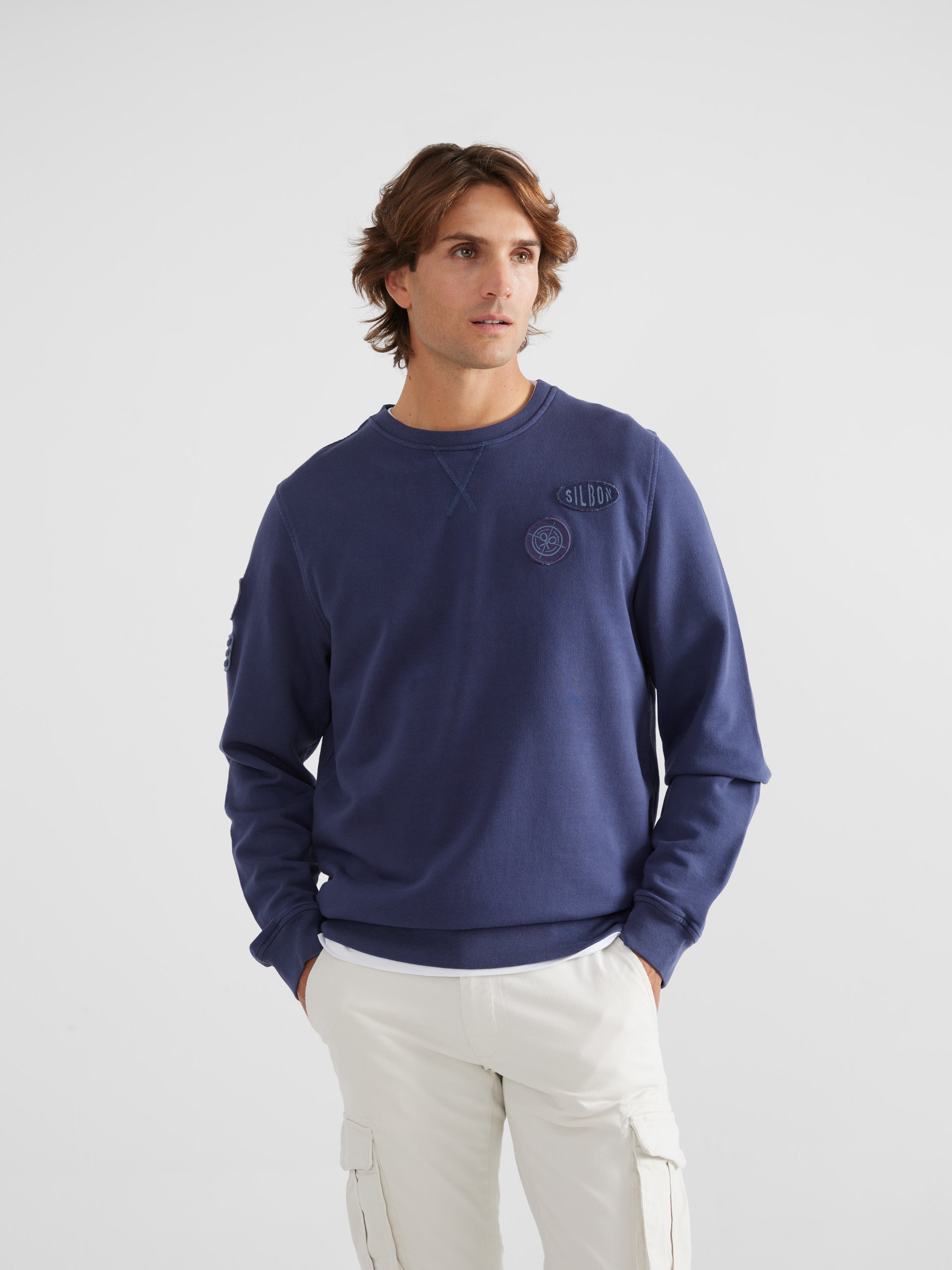 Navy blue patch sweatshirt