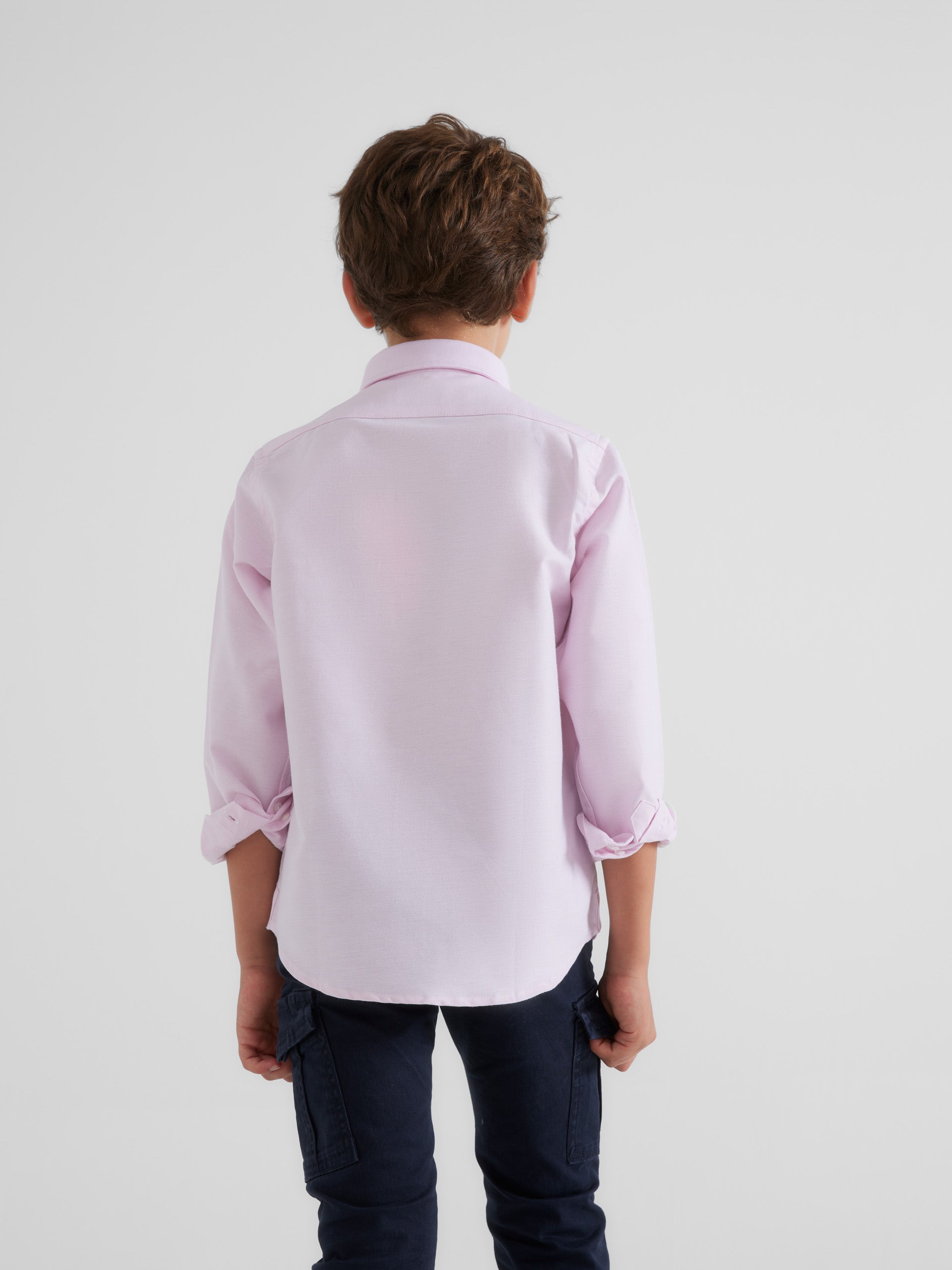 Camisa sport kids oxford style rosa