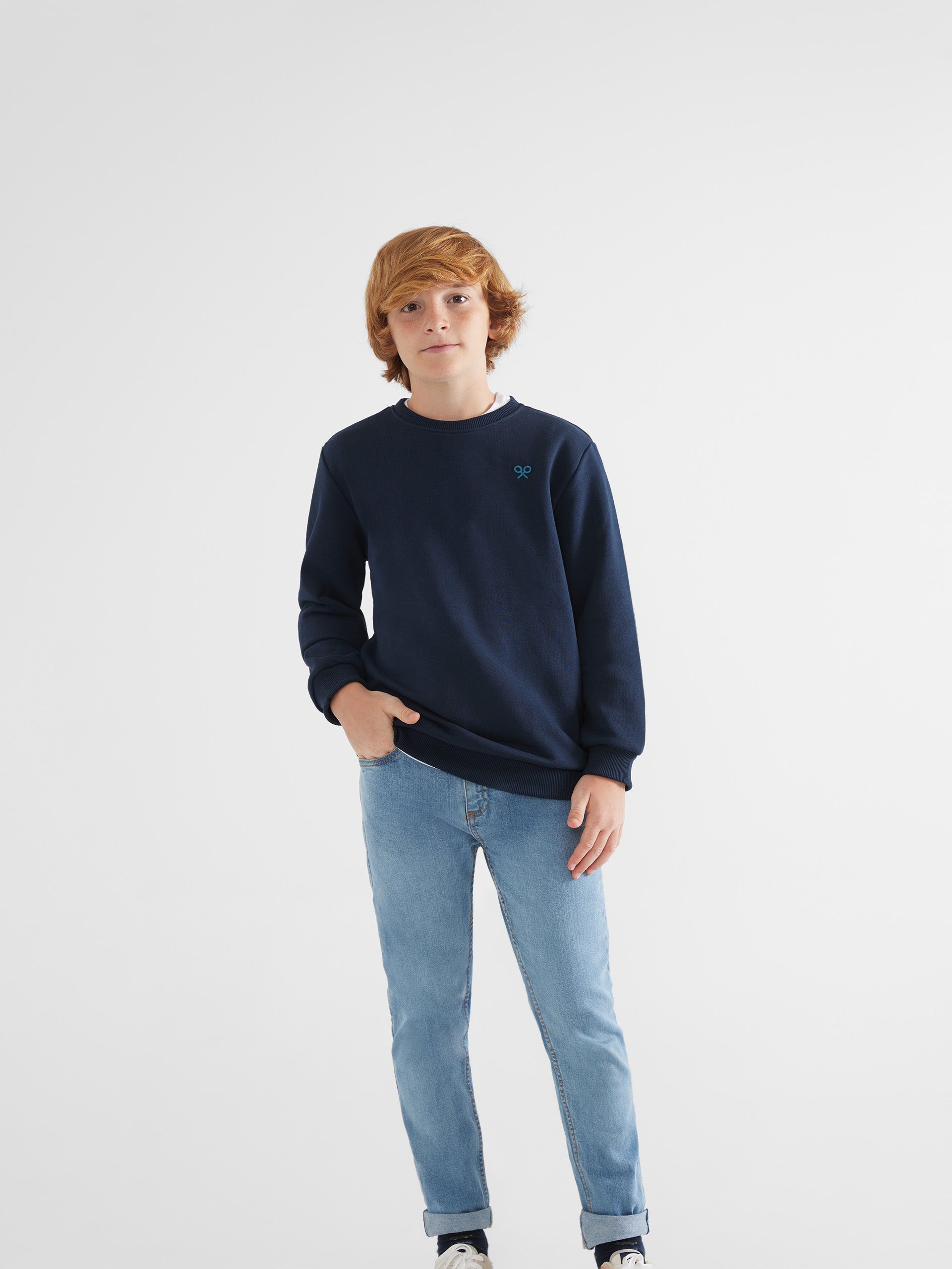 Sweat-shirt bleu marine Winter Vibes pour enfants