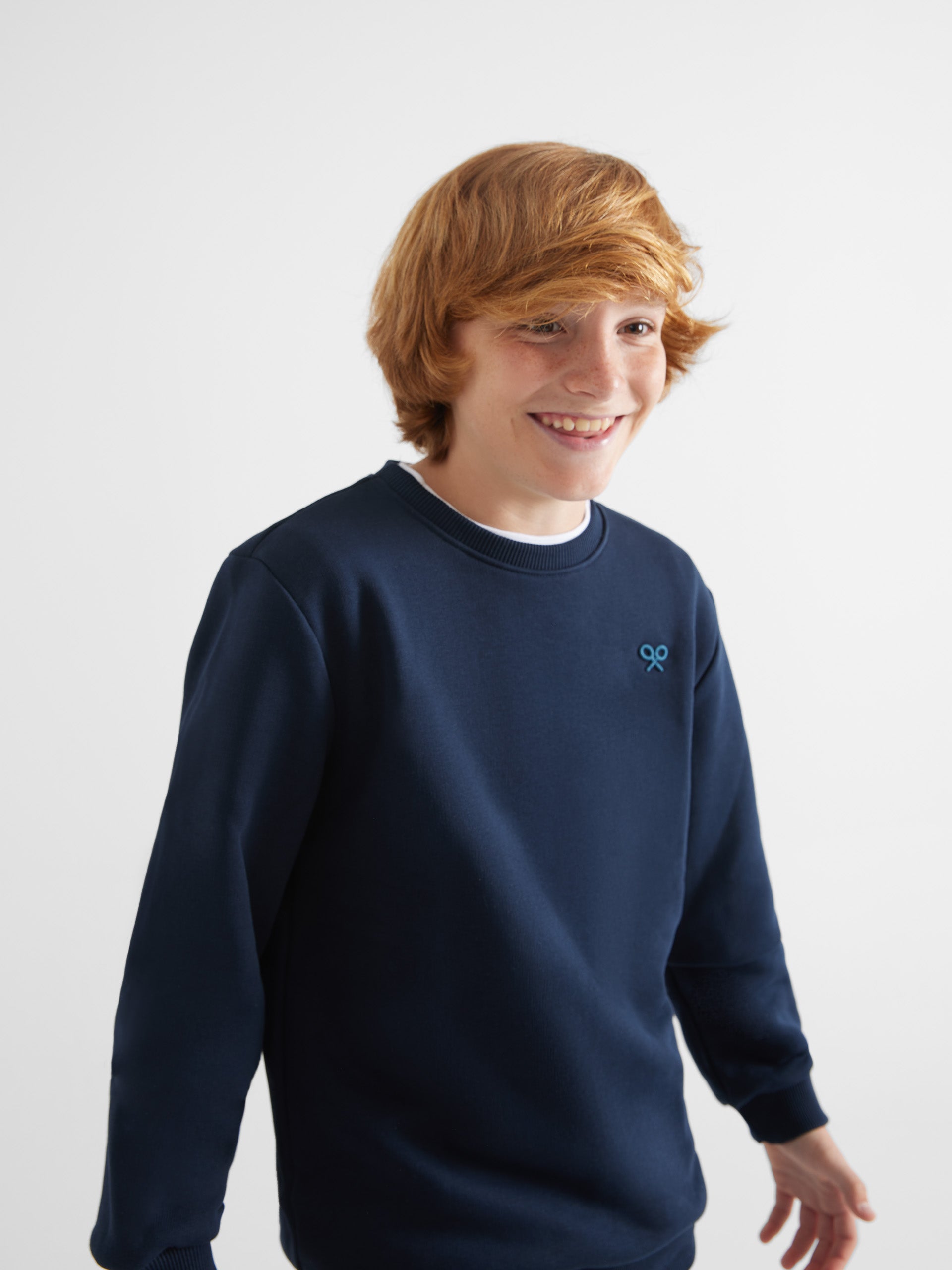 Kids winter vibes navy blue sweatshirt