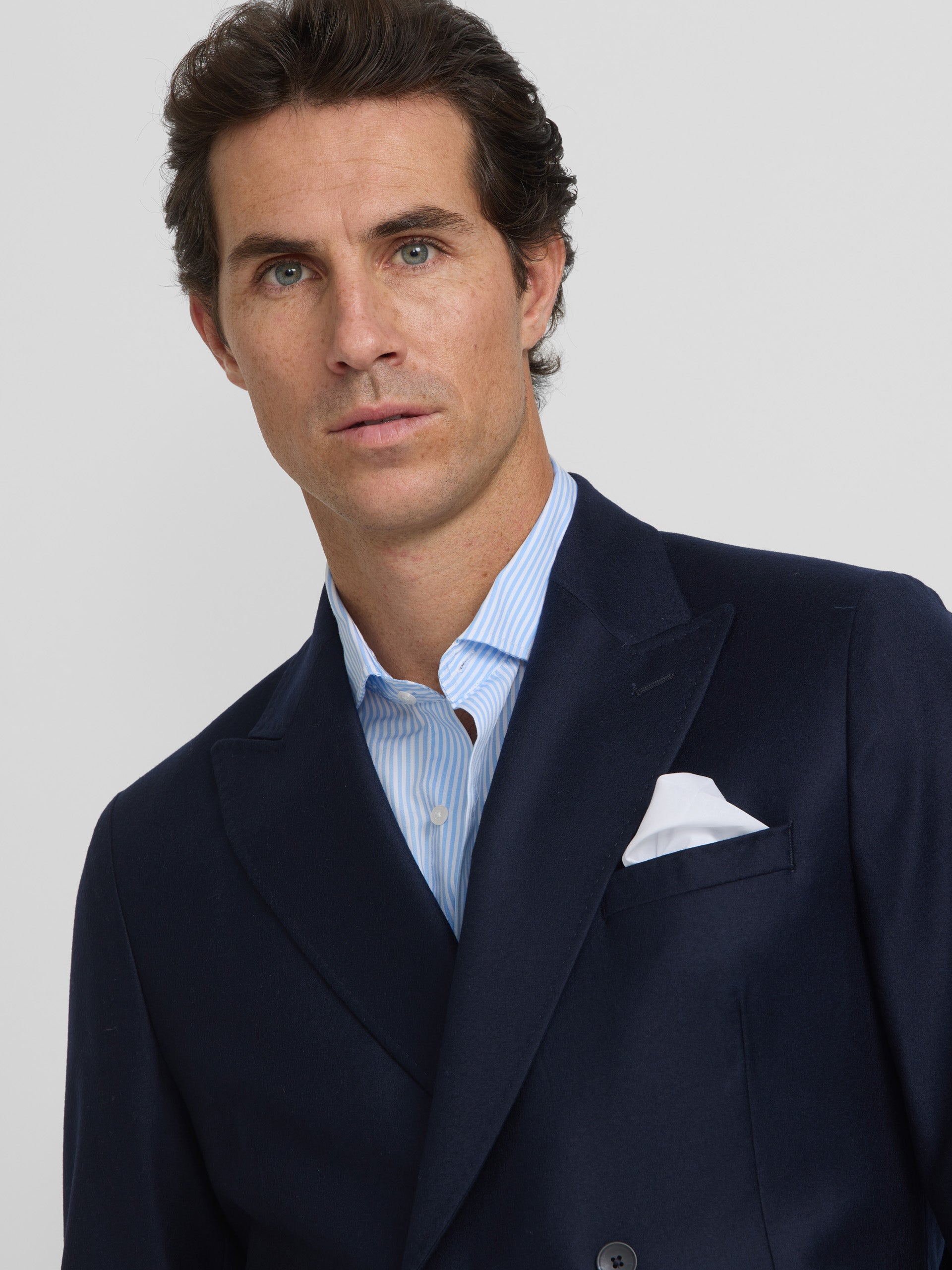 Blazer cruzado azul-marinho