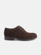 Classic dark brown suede lace-up shoe