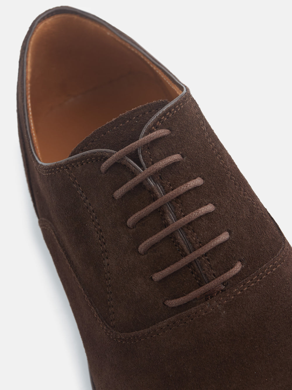 Zapato clasico ante cordones marron oscuro