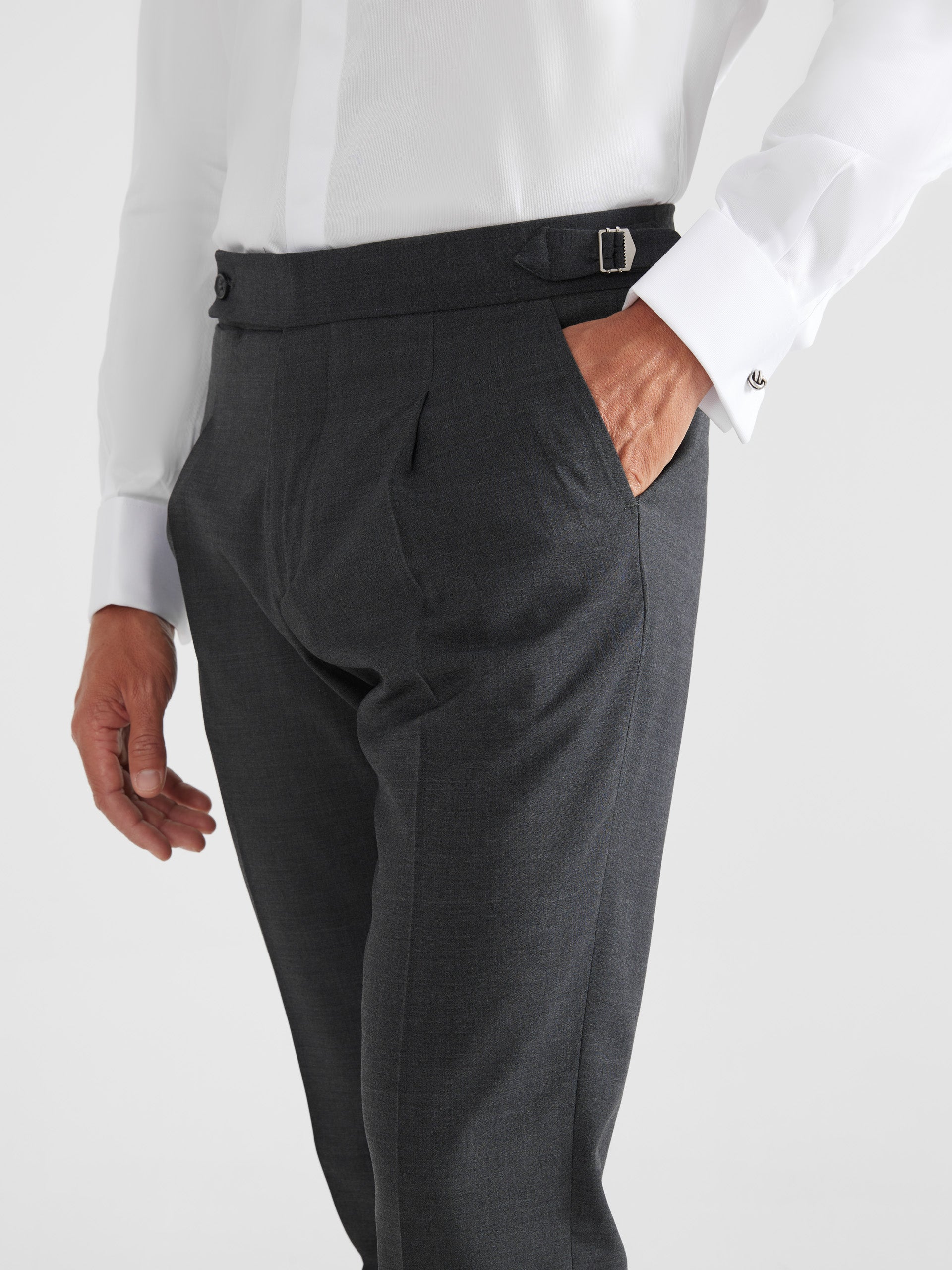 Pantalon de costume allongé gris anthracite