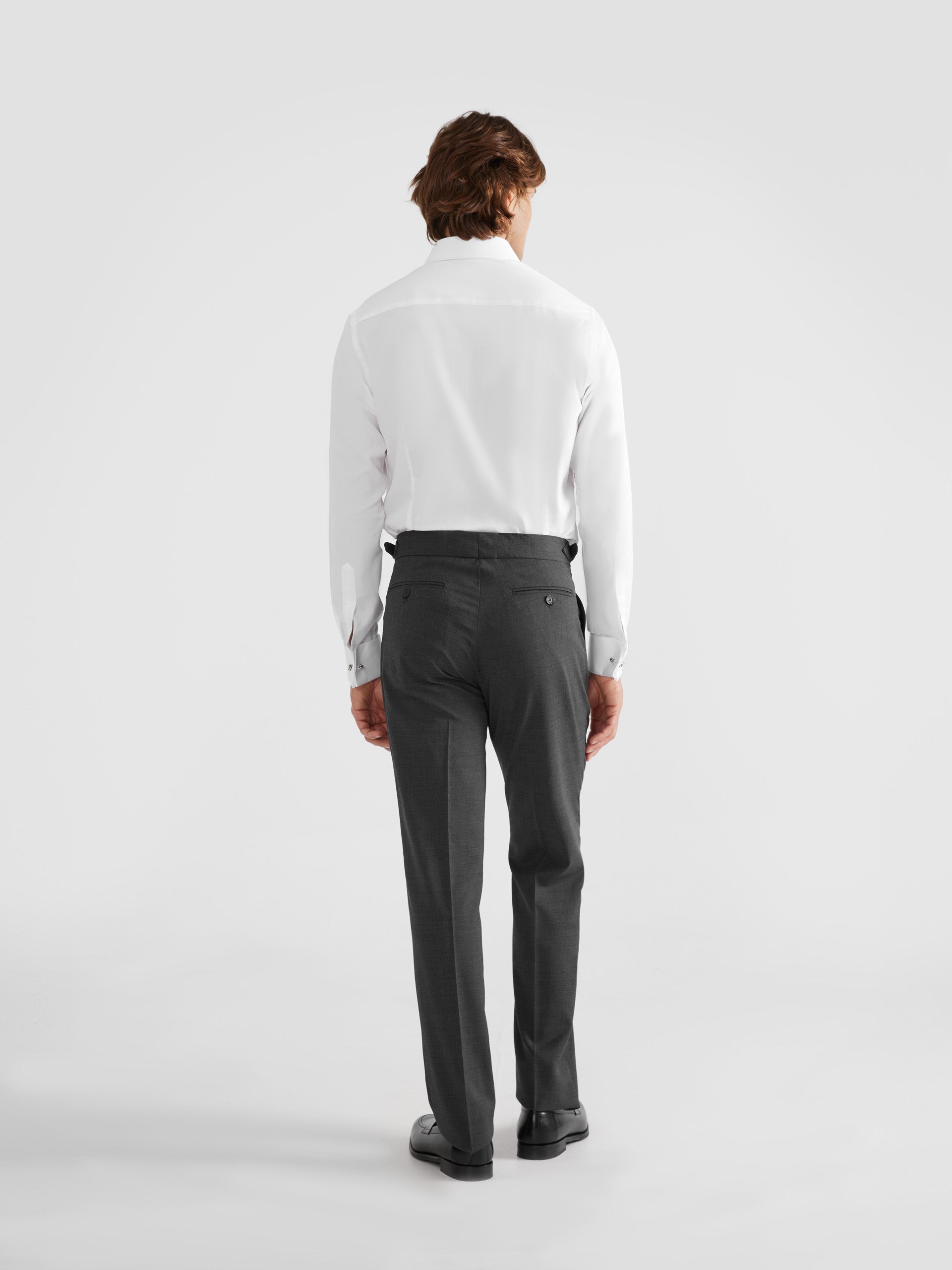 Charcoal gray extended dress pants