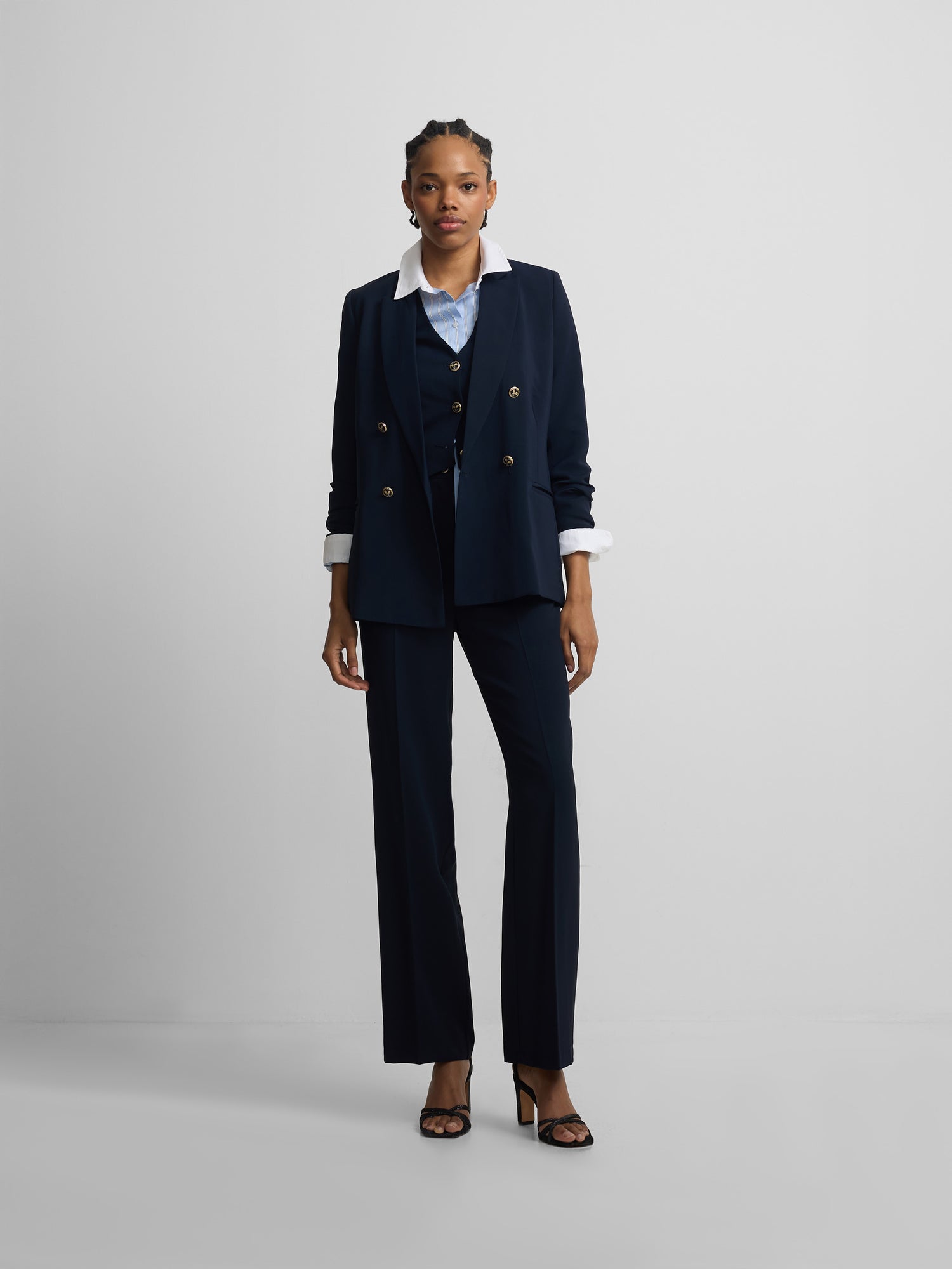 Women's classic navy blue trousers