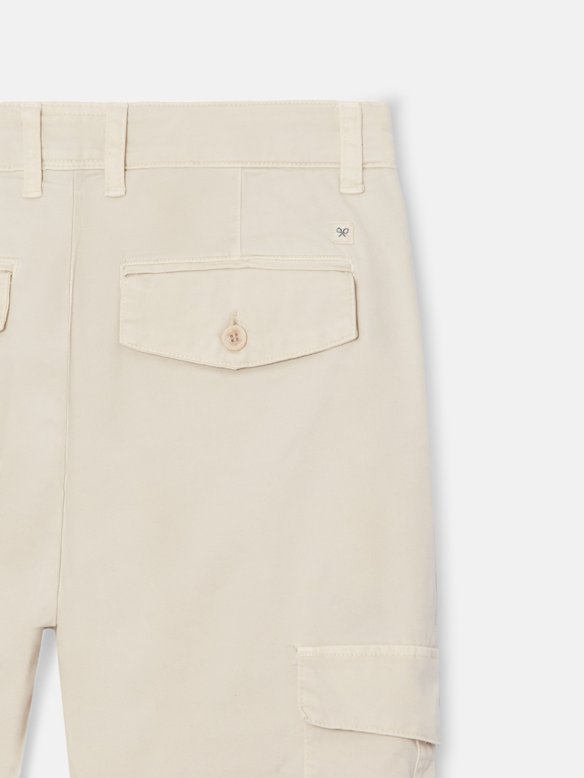 Light beige pleated cargo sport pants