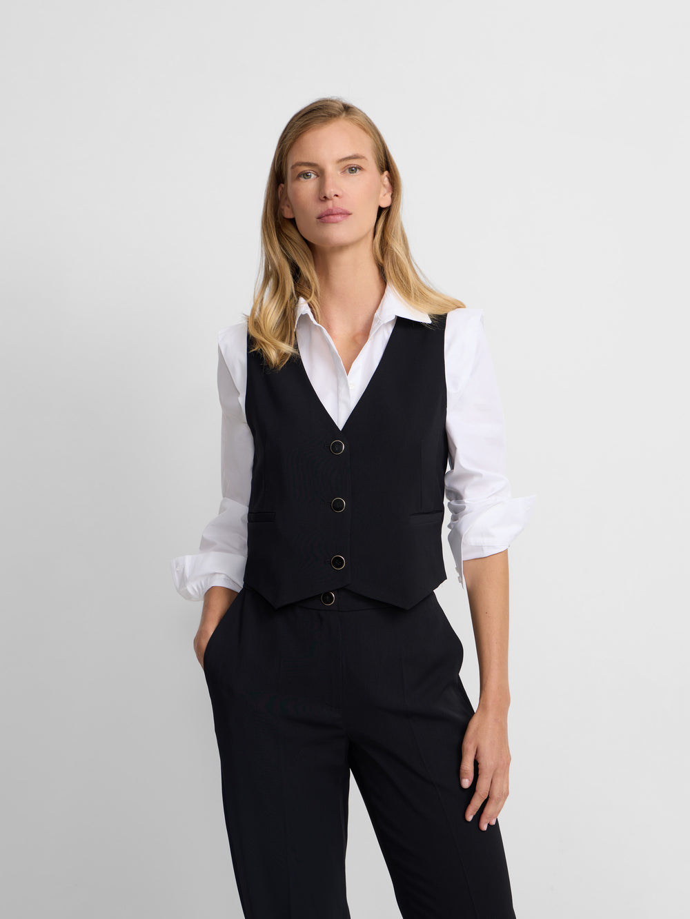 Chaleco woman clasico sastre negro