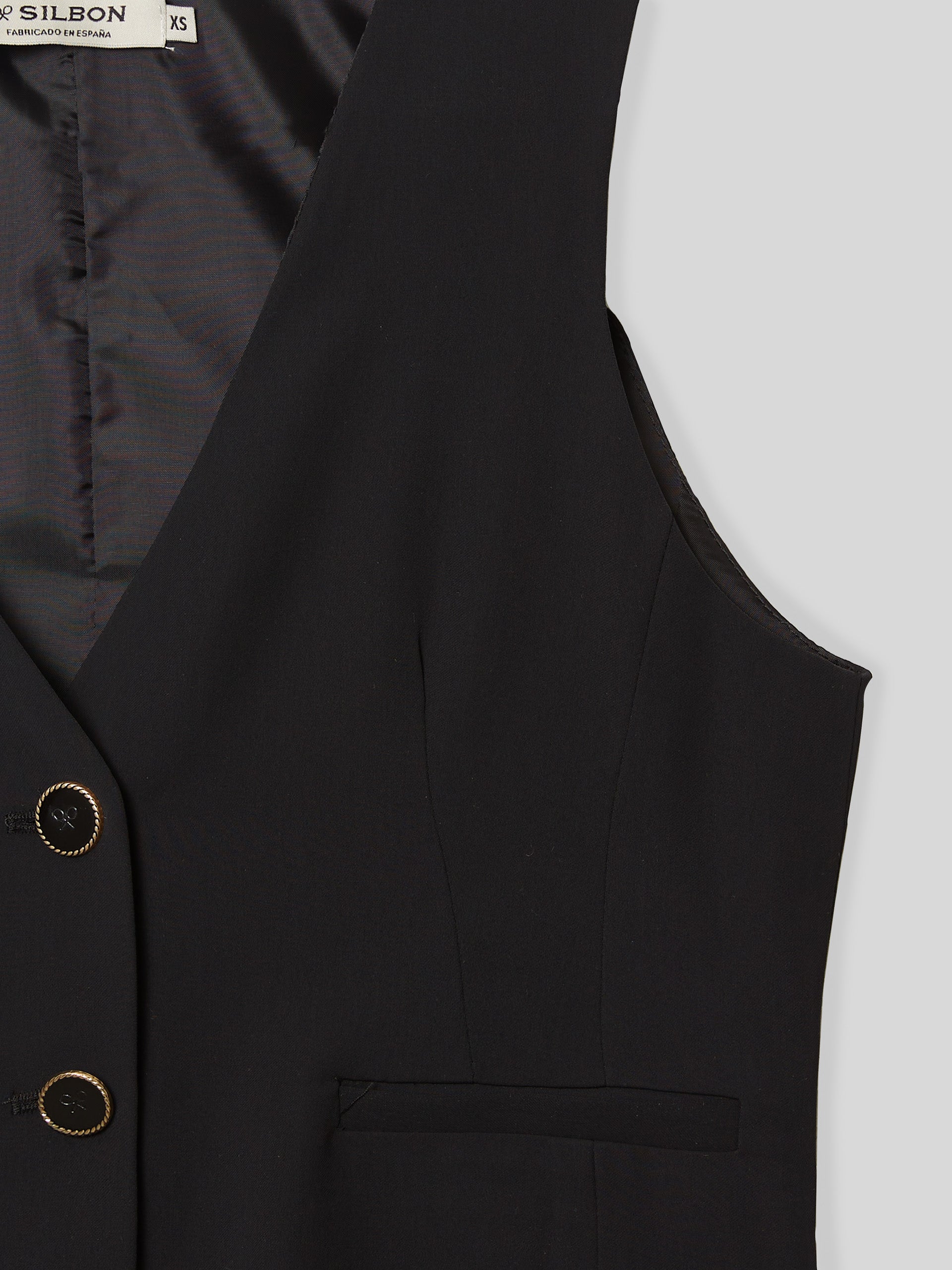 Classic black tailored women's vest