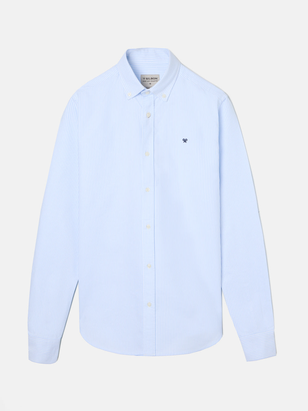 Chemise sport oxford coupe classique à rayures bleu clair