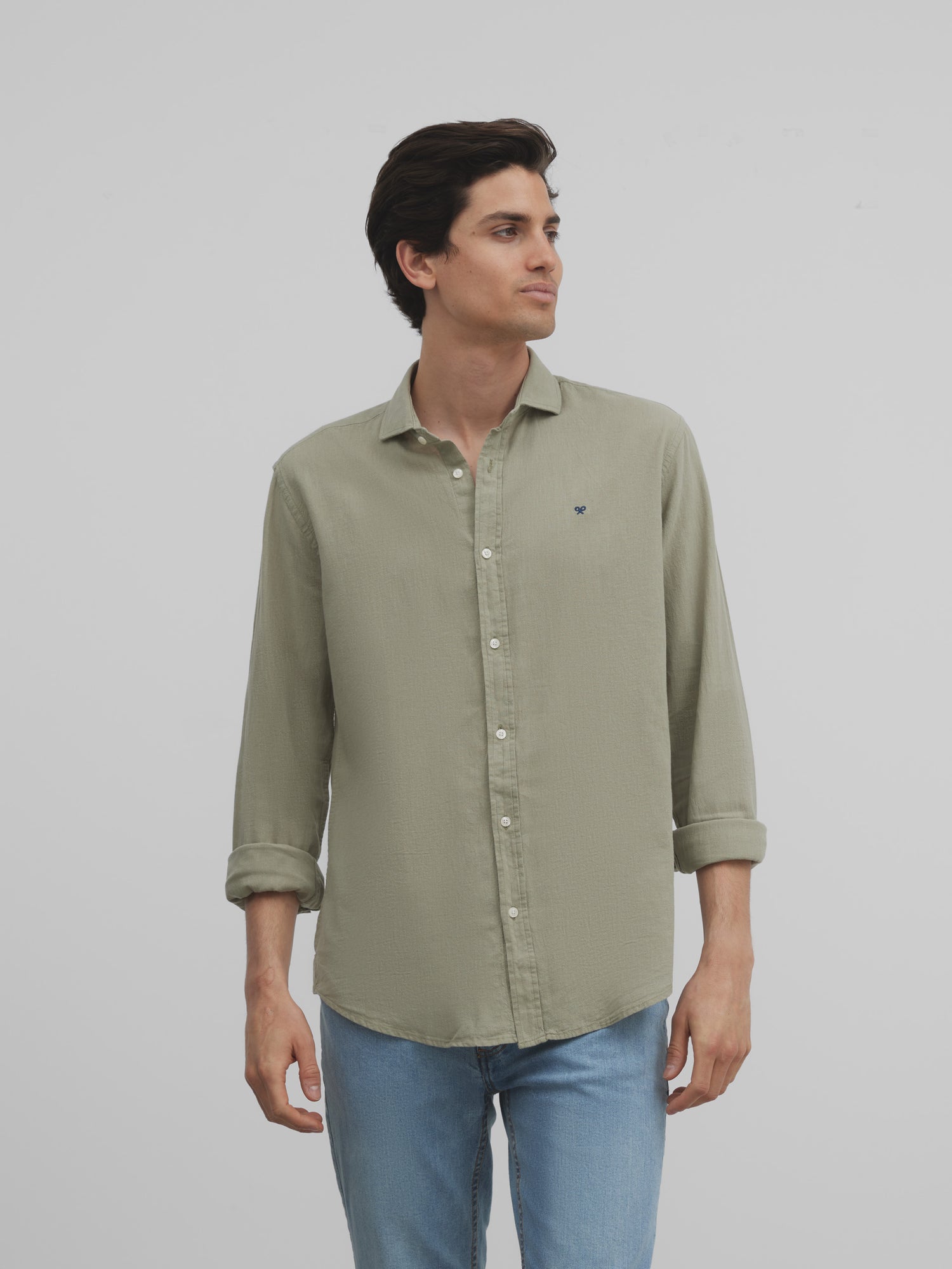 Camisa sport silbon soft verde claro