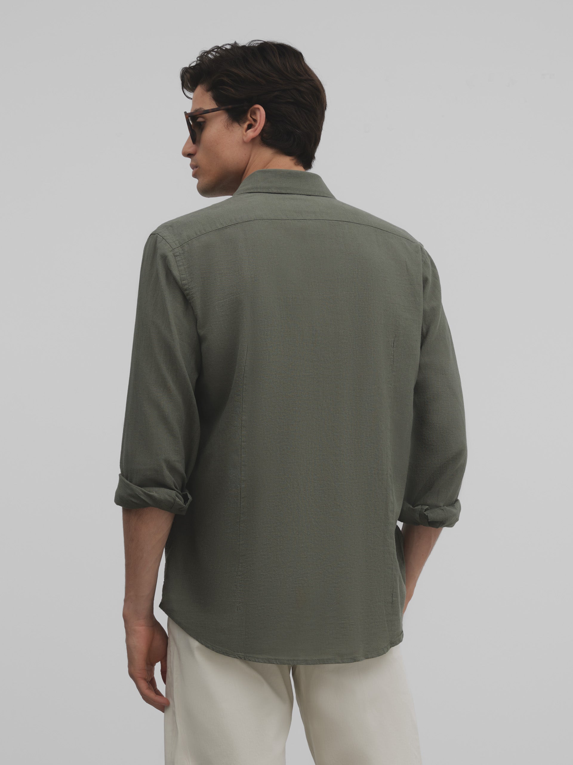 Camisa sport silbon soft verde oscuro