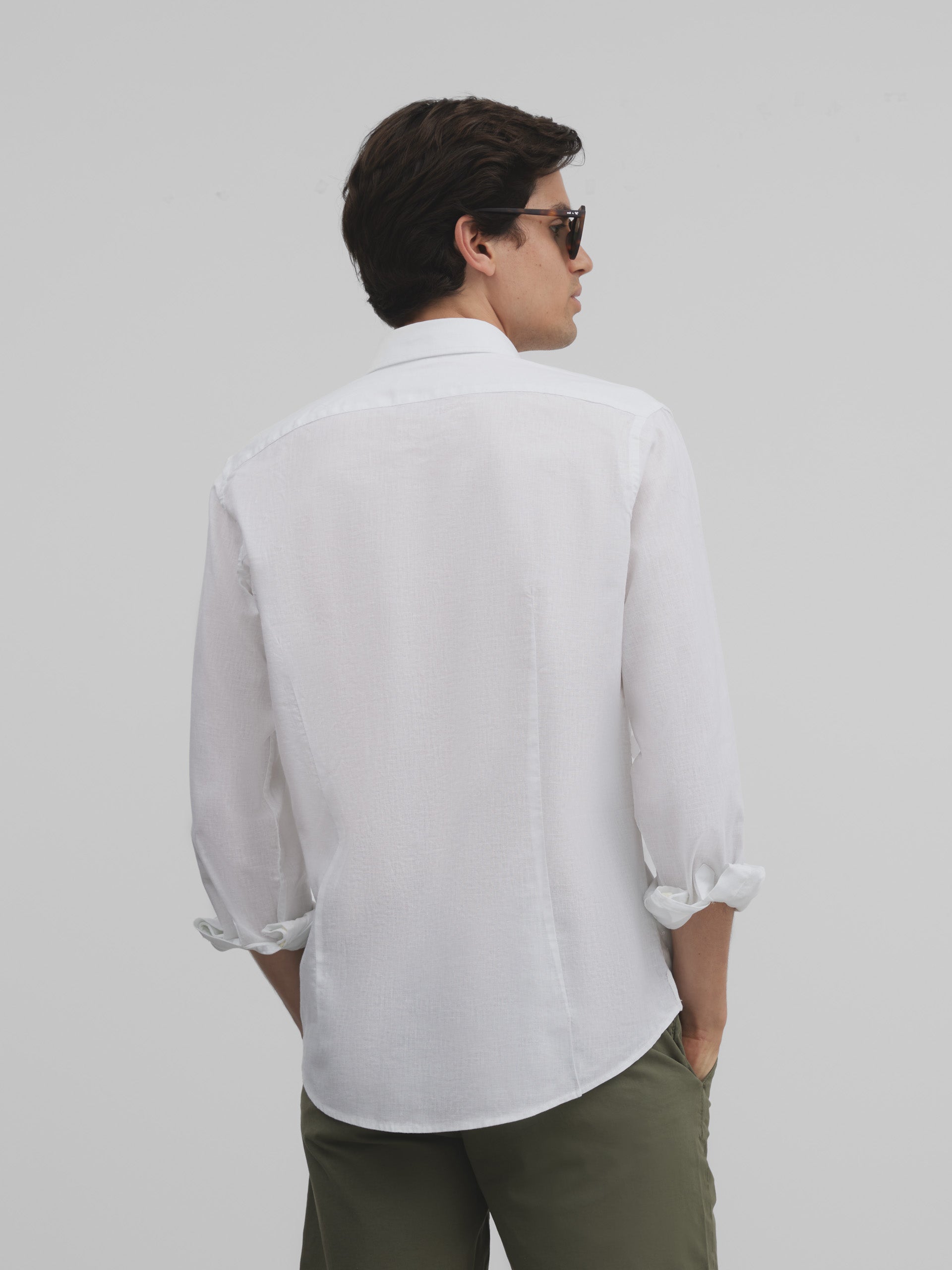 Silbon soft casual white sport shirt