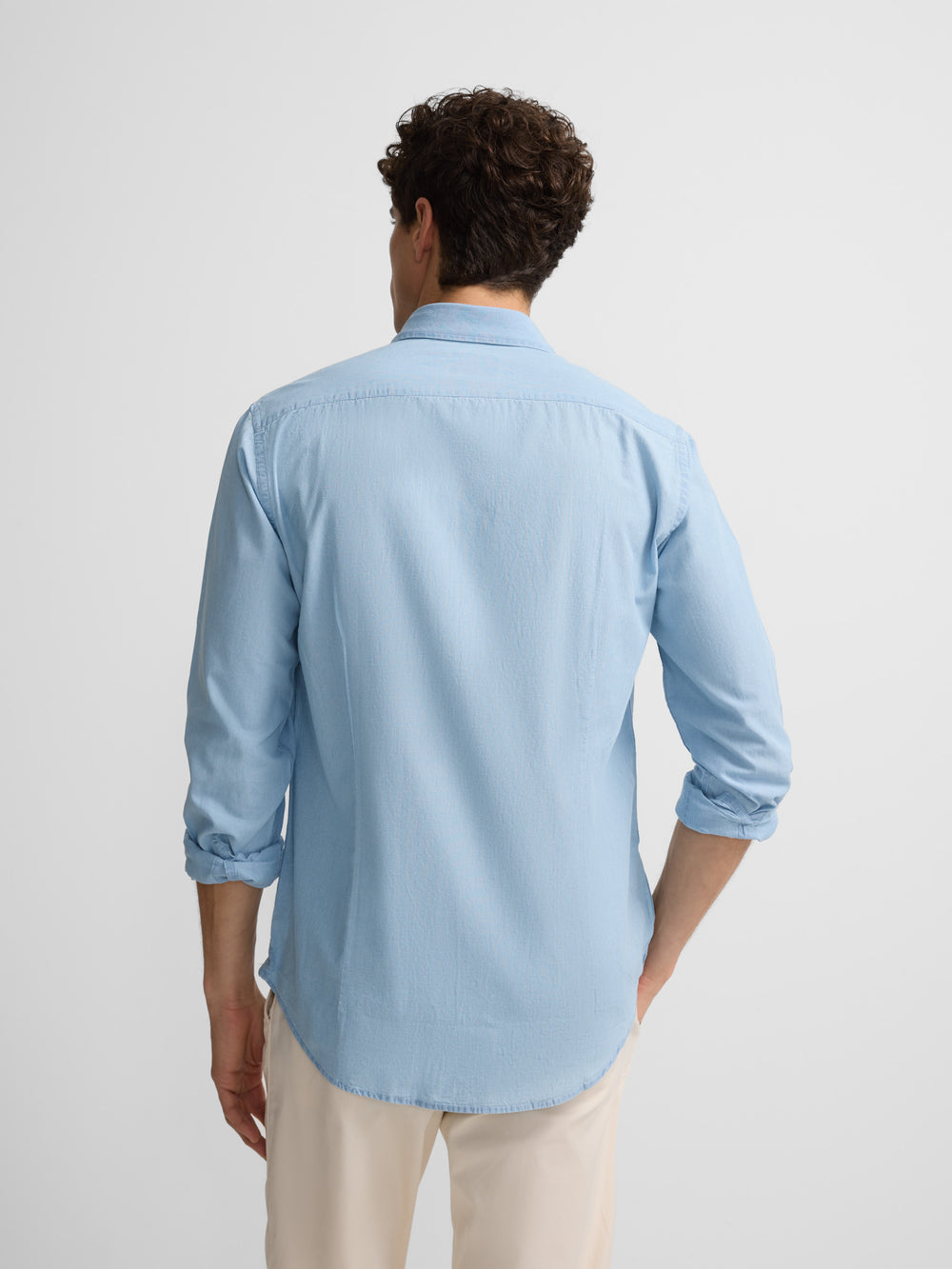 Camisa sport denim cutaway azul claro