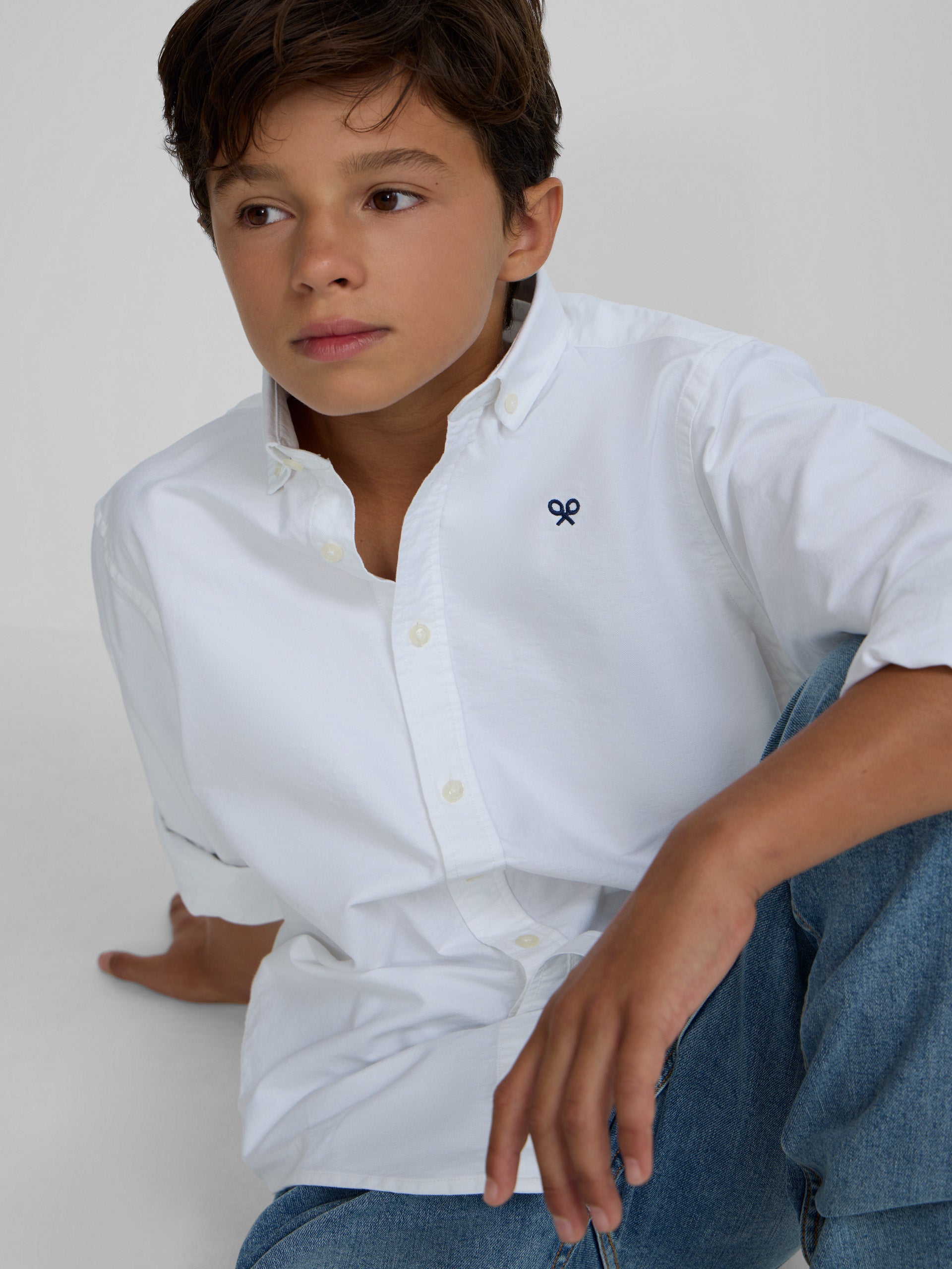 Camisa sport kids clasica oxford blanca
