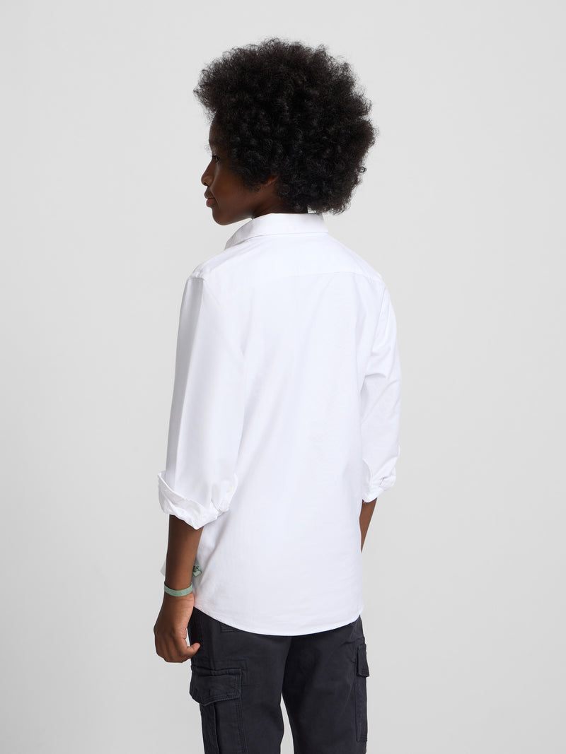 Polo desportivo clássico para crianças oxford branco