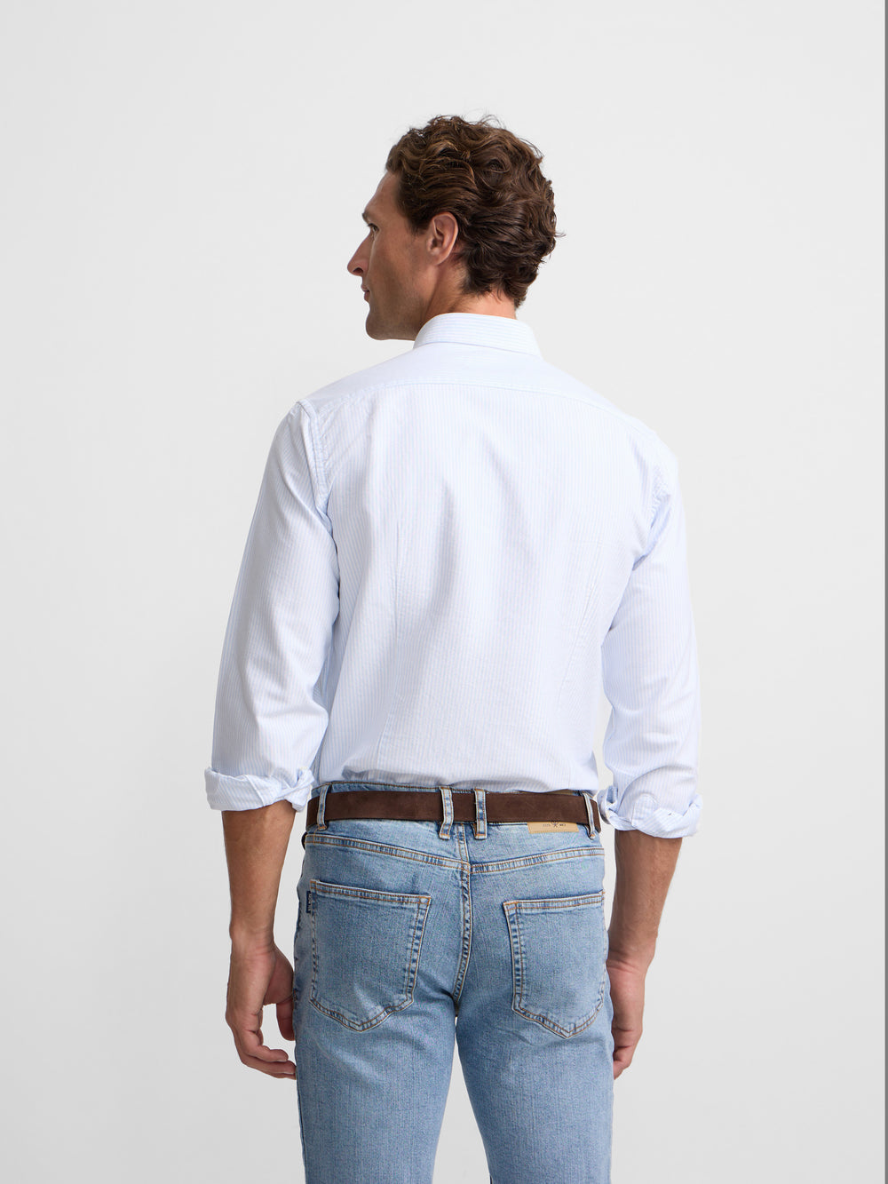 Light blue stripe oxford sport shirt